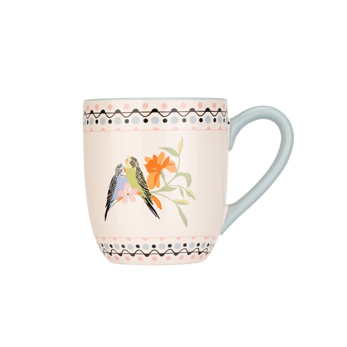 Painted Table Budgie Breakfast Mug blue, CATH KIDSTON
