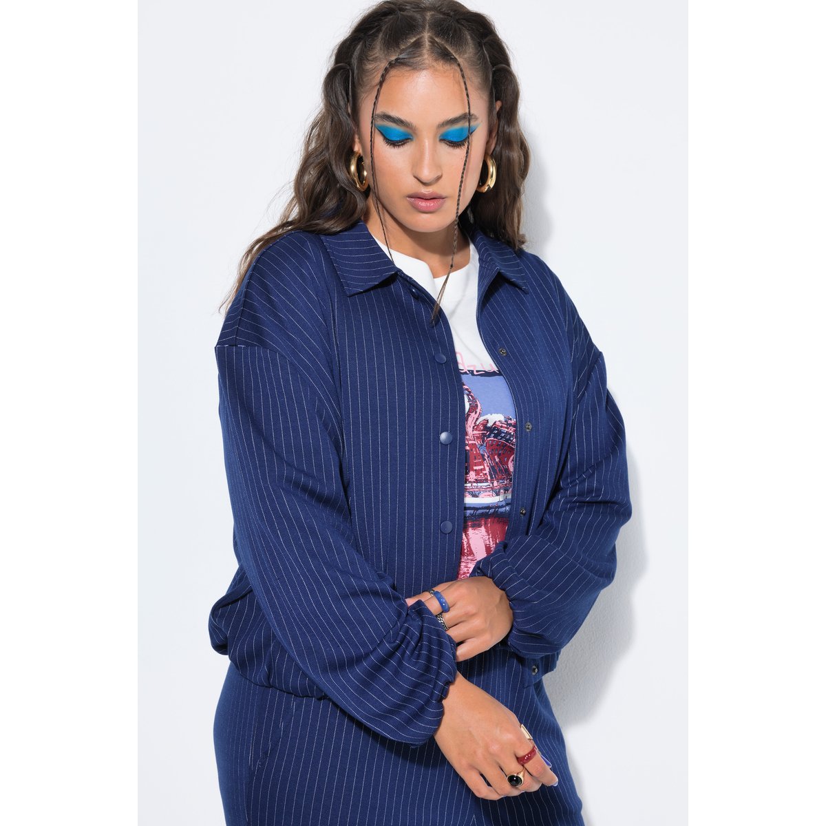 Blouson à rayures oversize marine, STUDIO UNTOLD