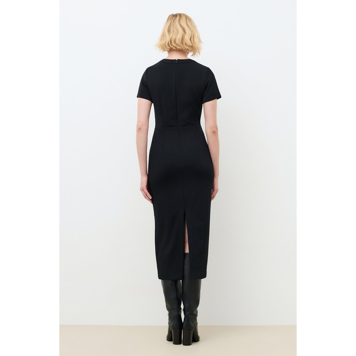 Robe longue près du corps RBIJOU noir, CAROLL
