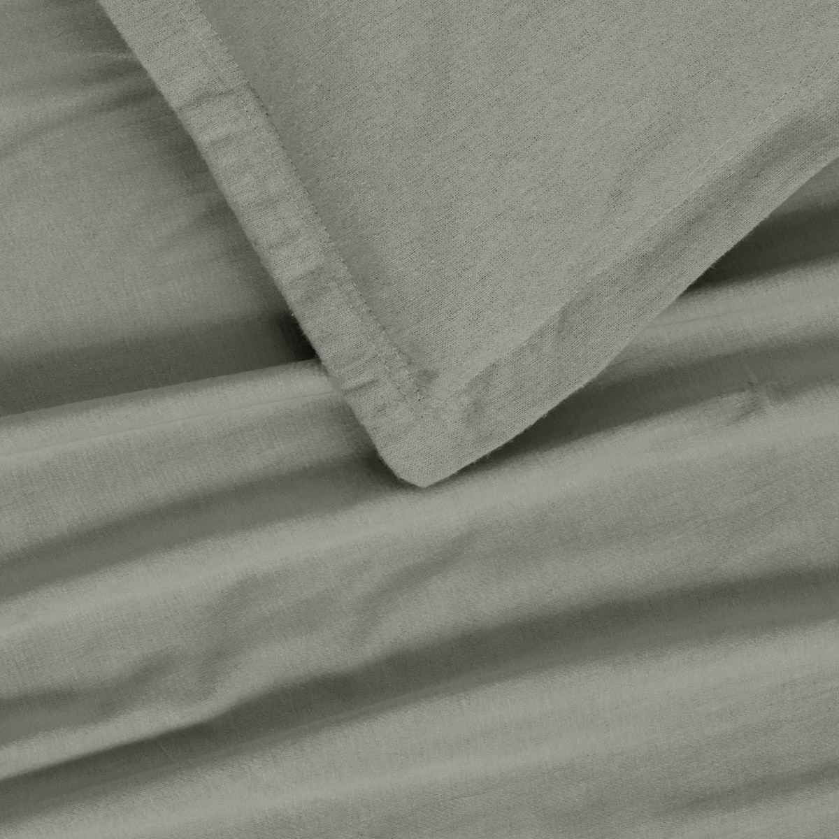 Lot de 2 taies d'oreiller en flanelle de coton KLAPPEN gris perle, SENSEI MAISON