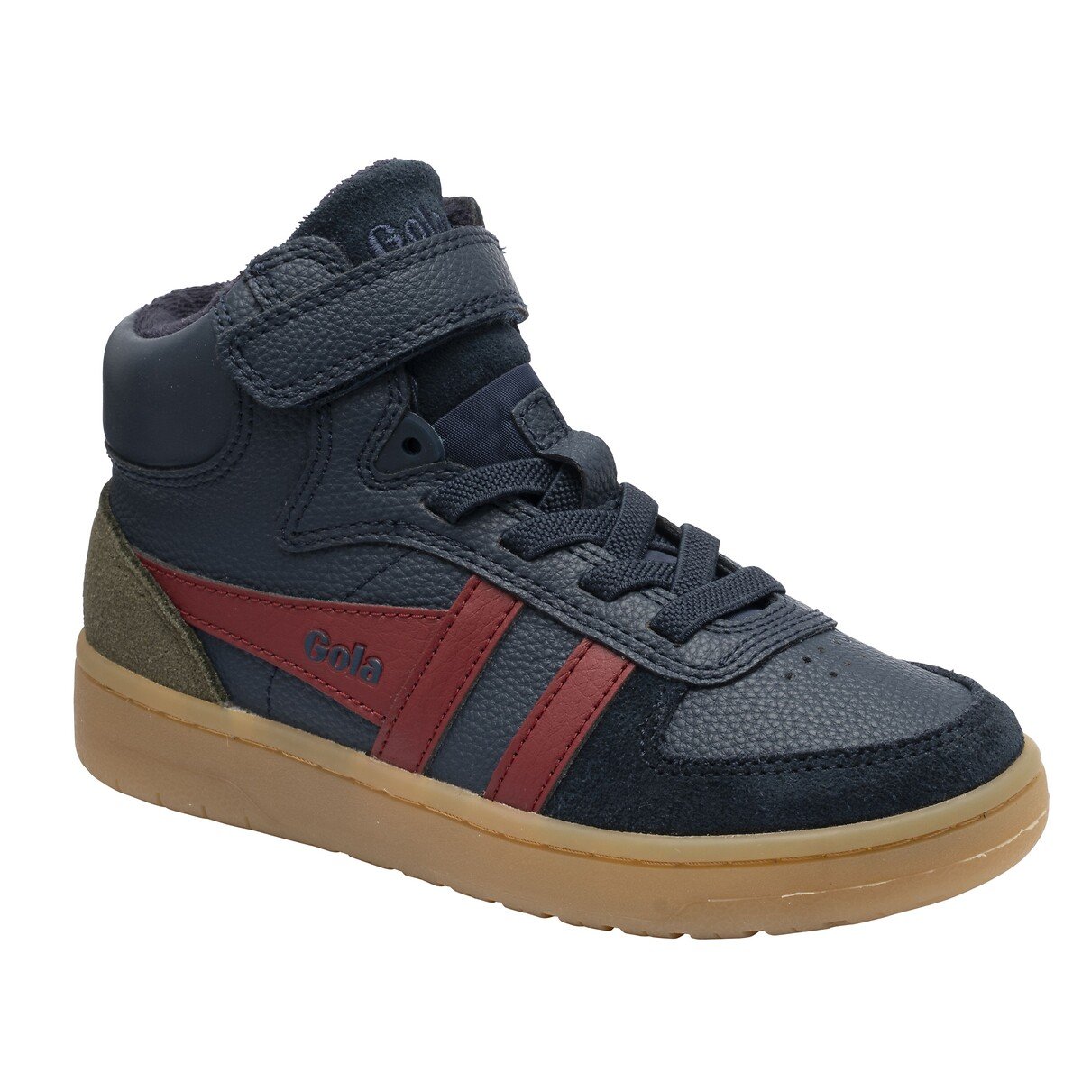 Kids Talon High Top Trainers navy blue/red, GOLA