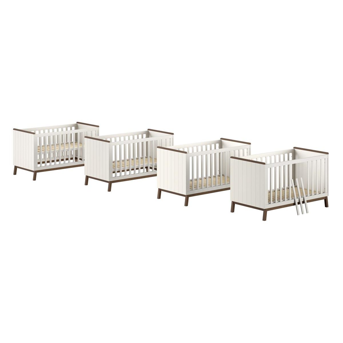 Lit Bébé/Junior sezane 70x140 clay/noix couleur unique, VIPACK