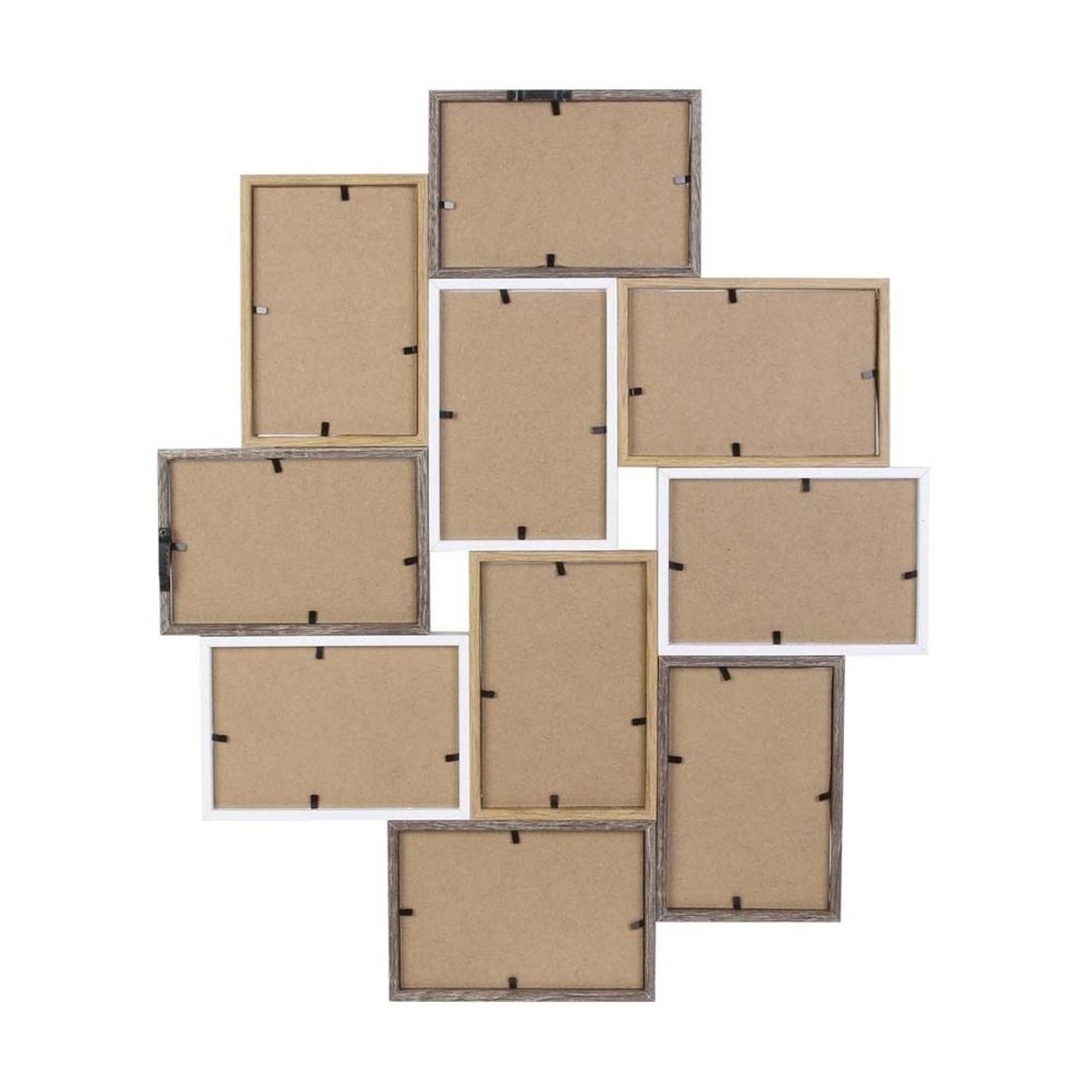 Pêle-mêle 10 photos tricolore en bois NATURAL beige, THE HOME DECO FACTORY