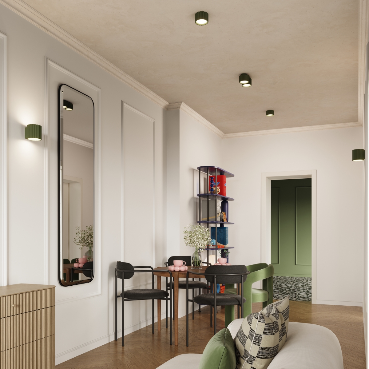 Plafonnier Aluminium Vert Olive Gx53 1 Aura vert, EDEN