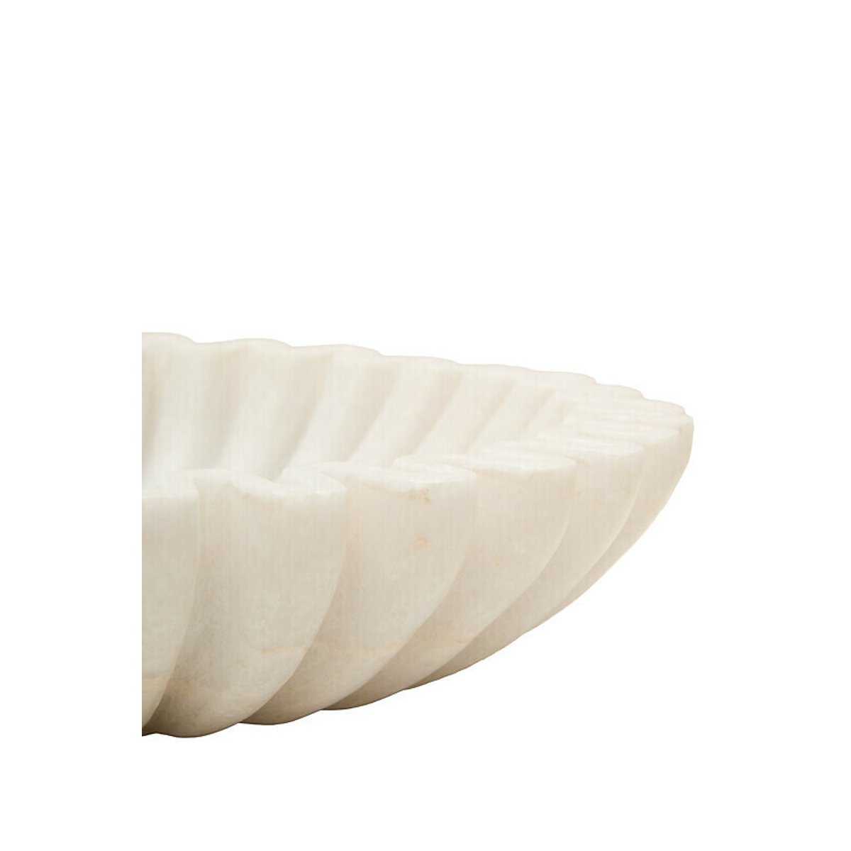 Small Decorative Fluted Marble Bowl in White white, FIFTY FIVE SOUTH