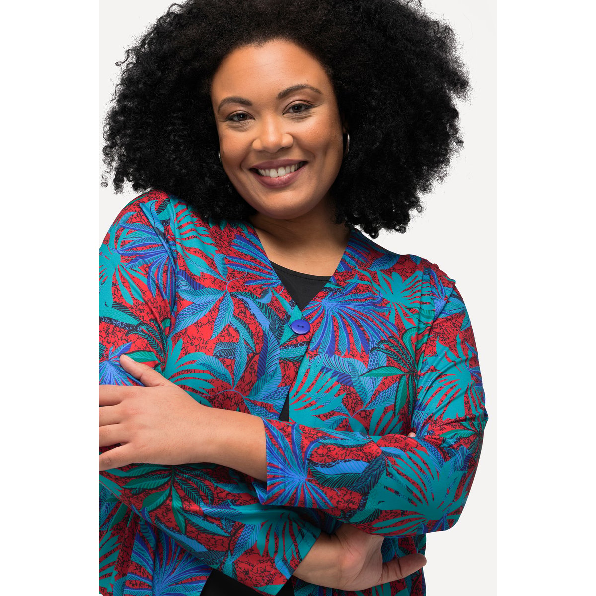 Veste en jersey à col V et manches longues salsa, ULLA POPKEN