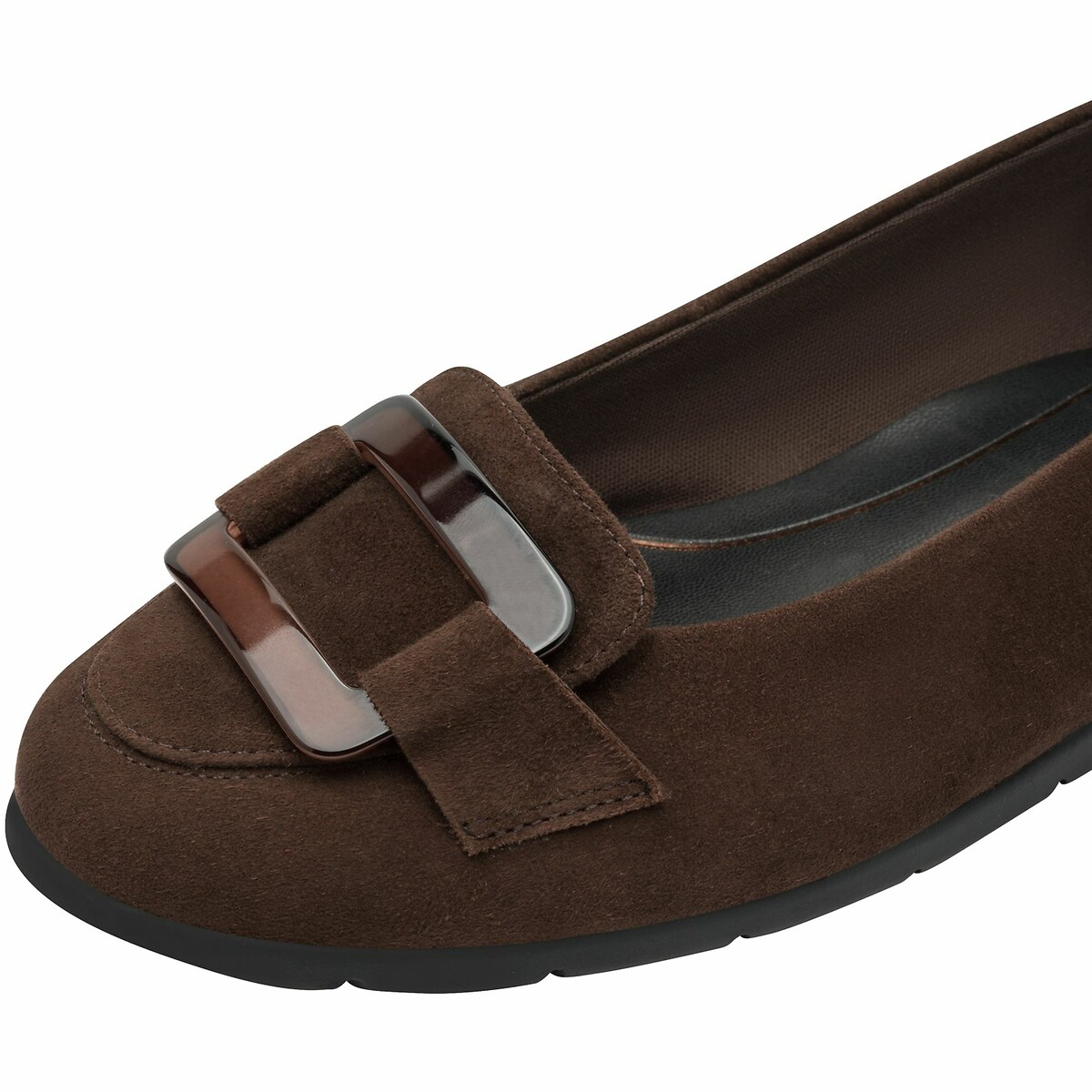 Leather Ballet Flats dark brown, TAMARIS
