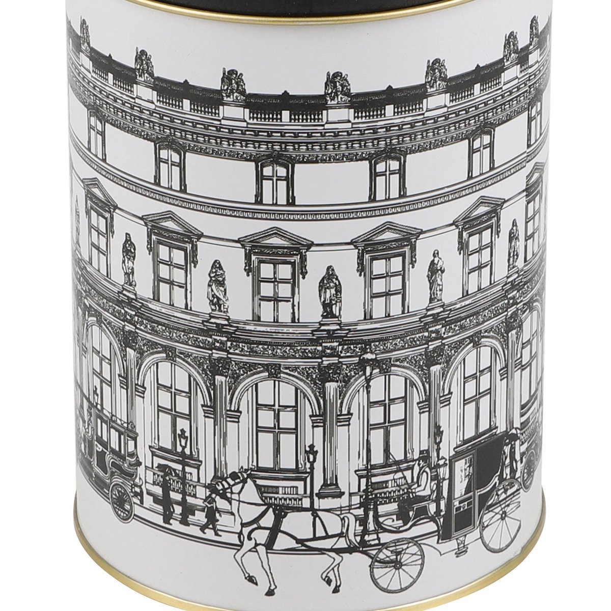 Boîte à café en métal noir, blanc et doré noir & blanc, WADIGA