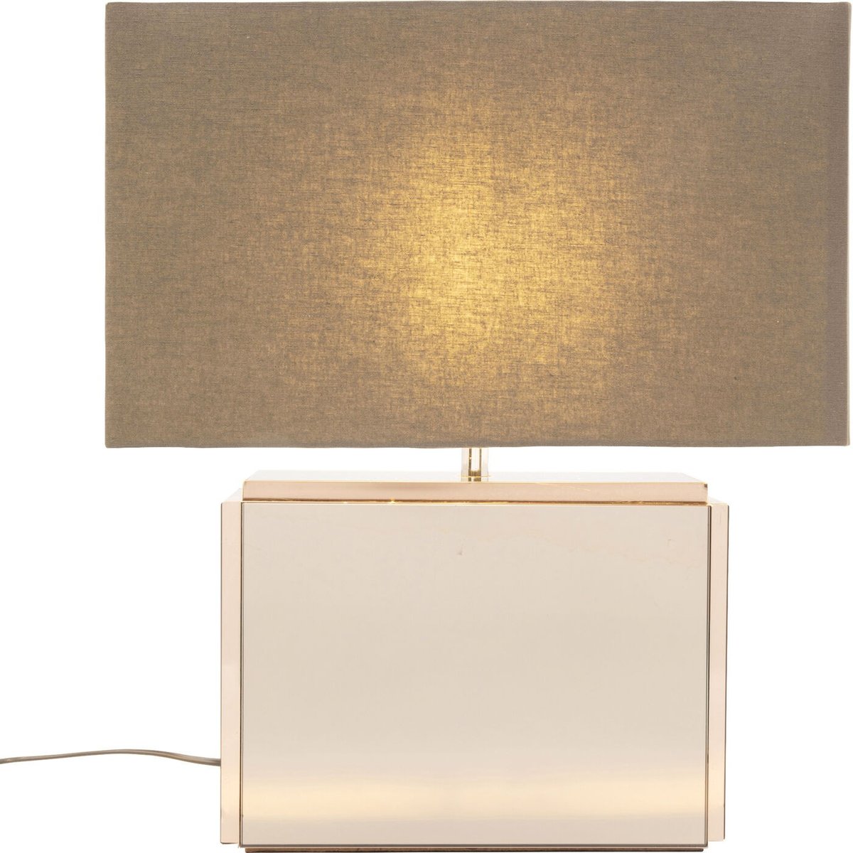 Lampe en coton et verre miroir, CUBE marron, KARE DESIGN