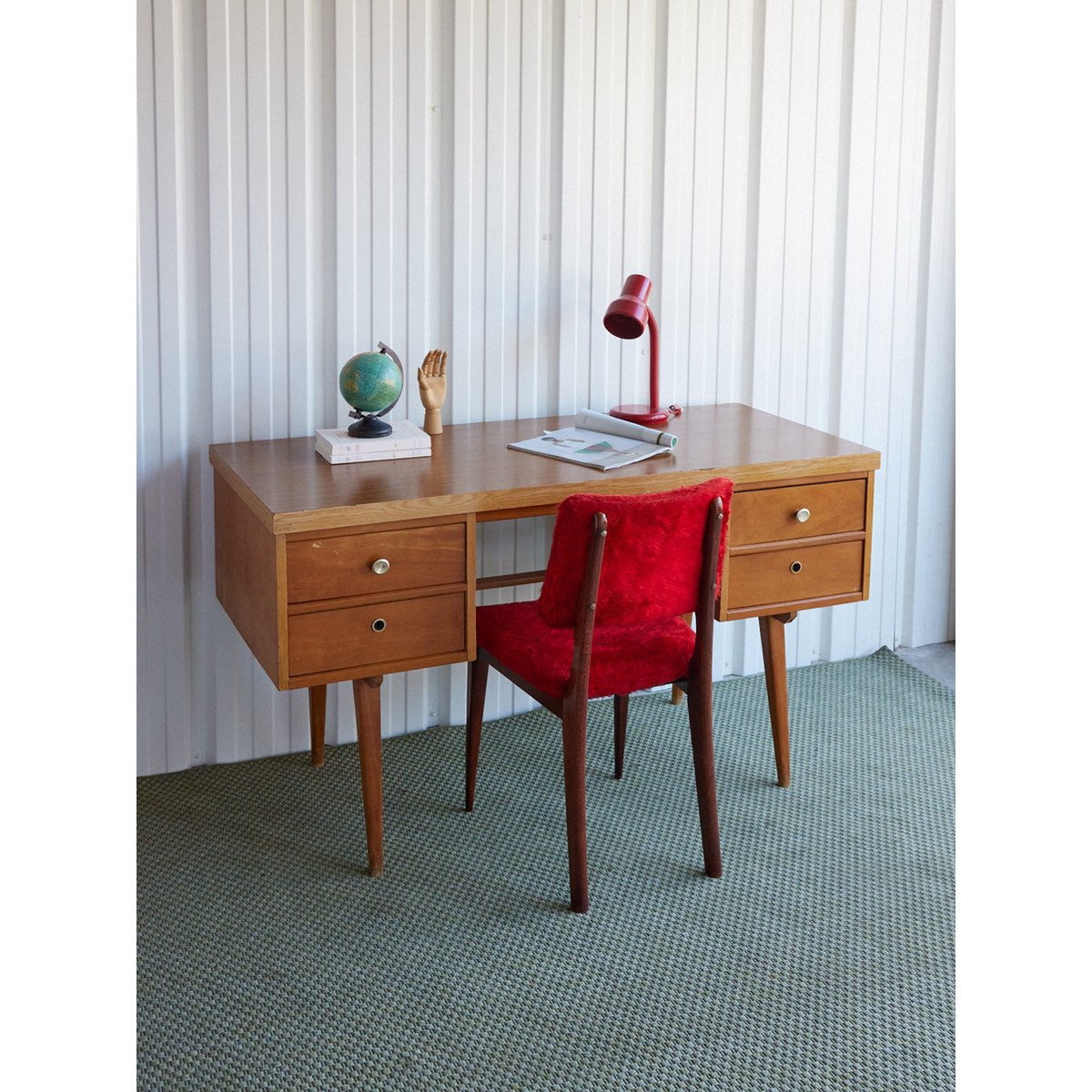 Bureau style scandinave en bois Yvan N°572 - Bon état bois clair, DEBONGOUT