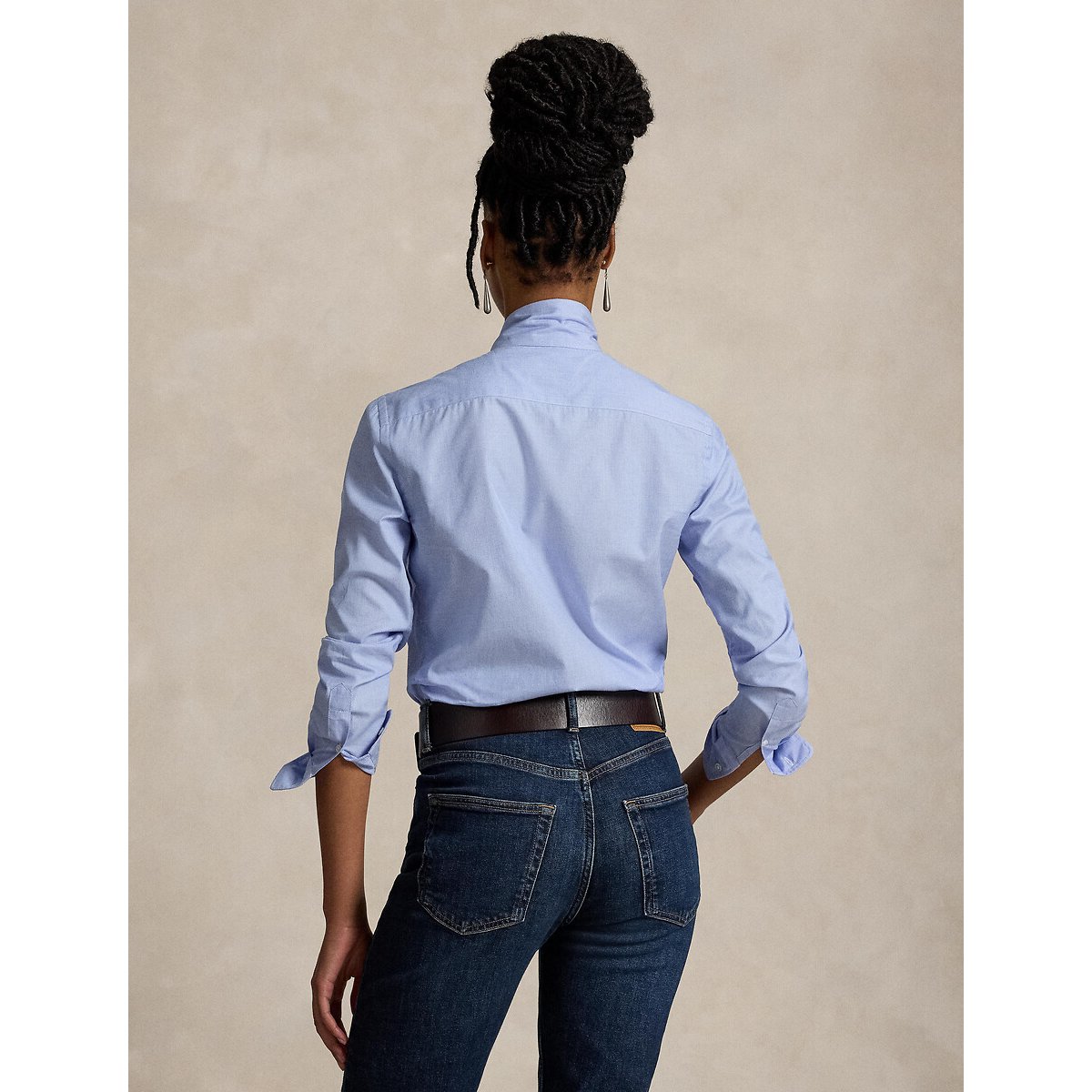 Long sleeve pussy bow shirt blue striped/white, POLO RALPH LAUREN