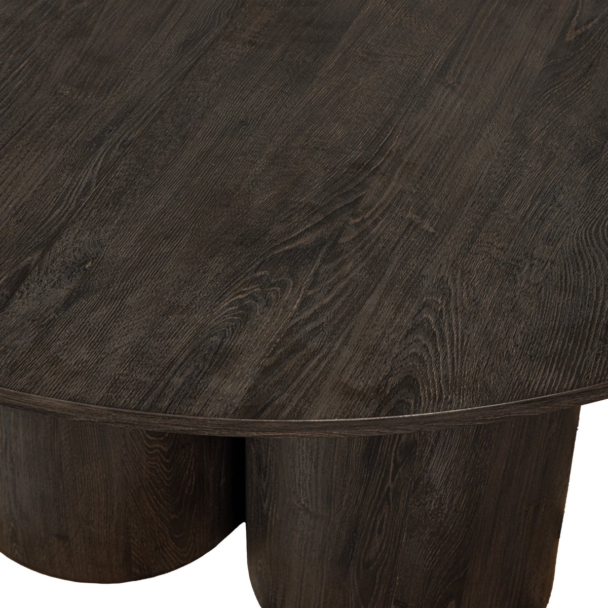 Table à manger rond en mdf 5 couverts OONA marron foncé, WOOOD