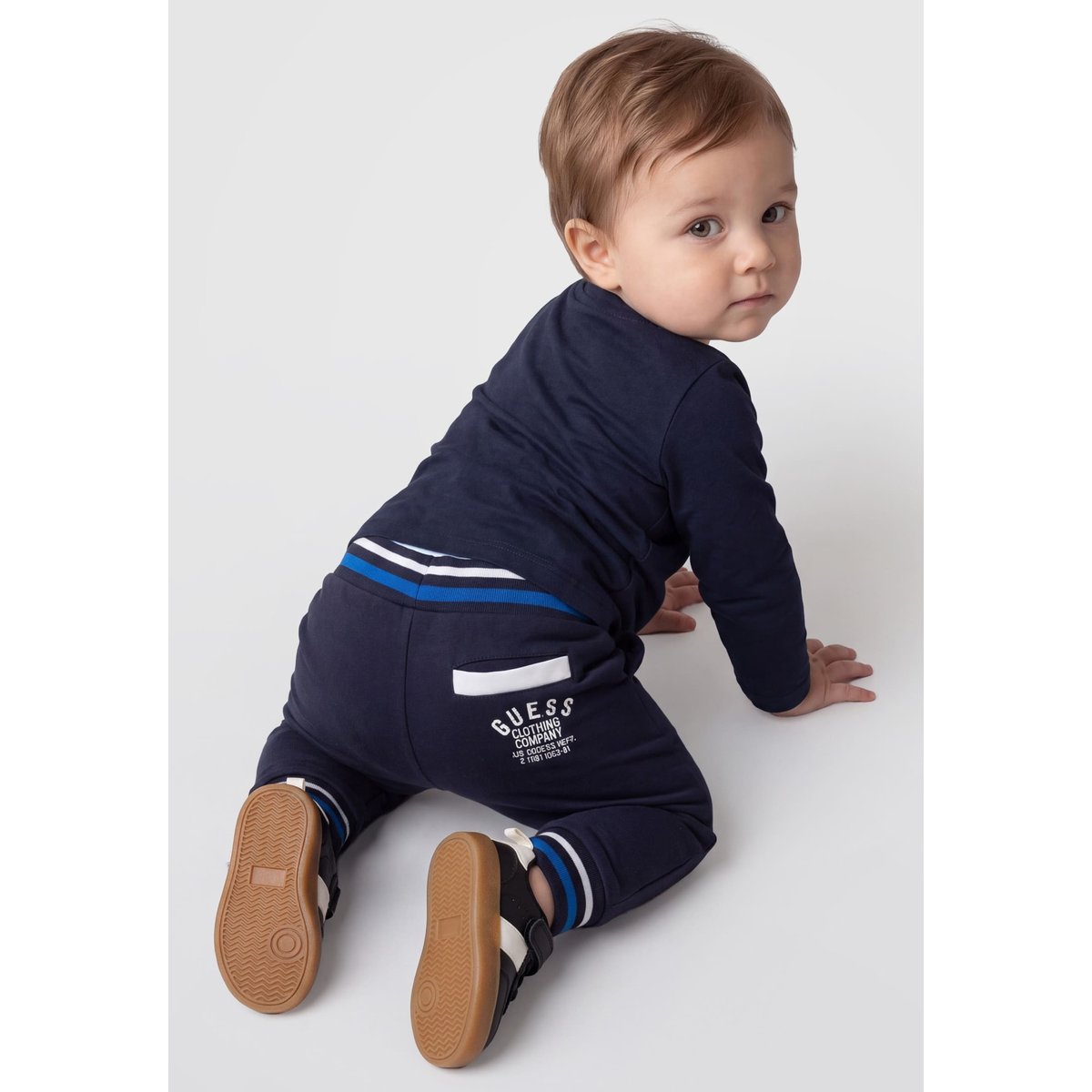 Pantalon Avec Logo Brodé bleu foncé, GUESS KIDS