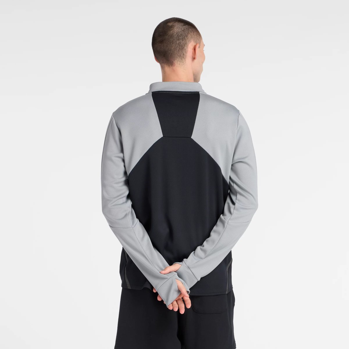 Utility Knit 1/4 Zip T-shirt col montant manches courtes. gris - yst, NEW BALANCE