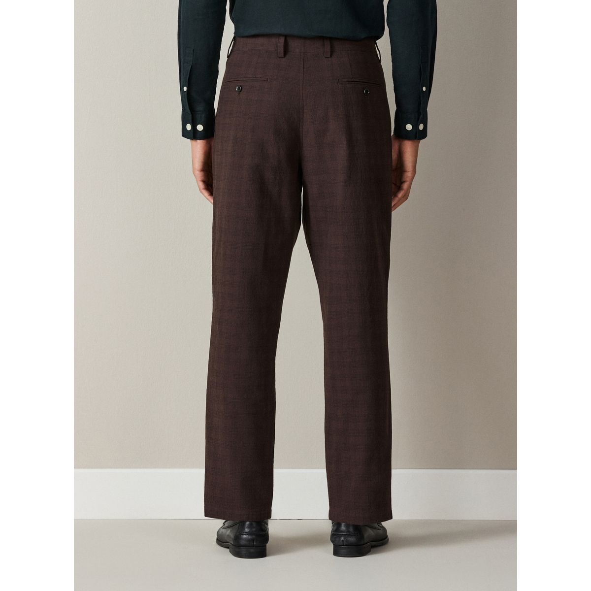 Pantalon de costume décontracté en coton marron, NEXT