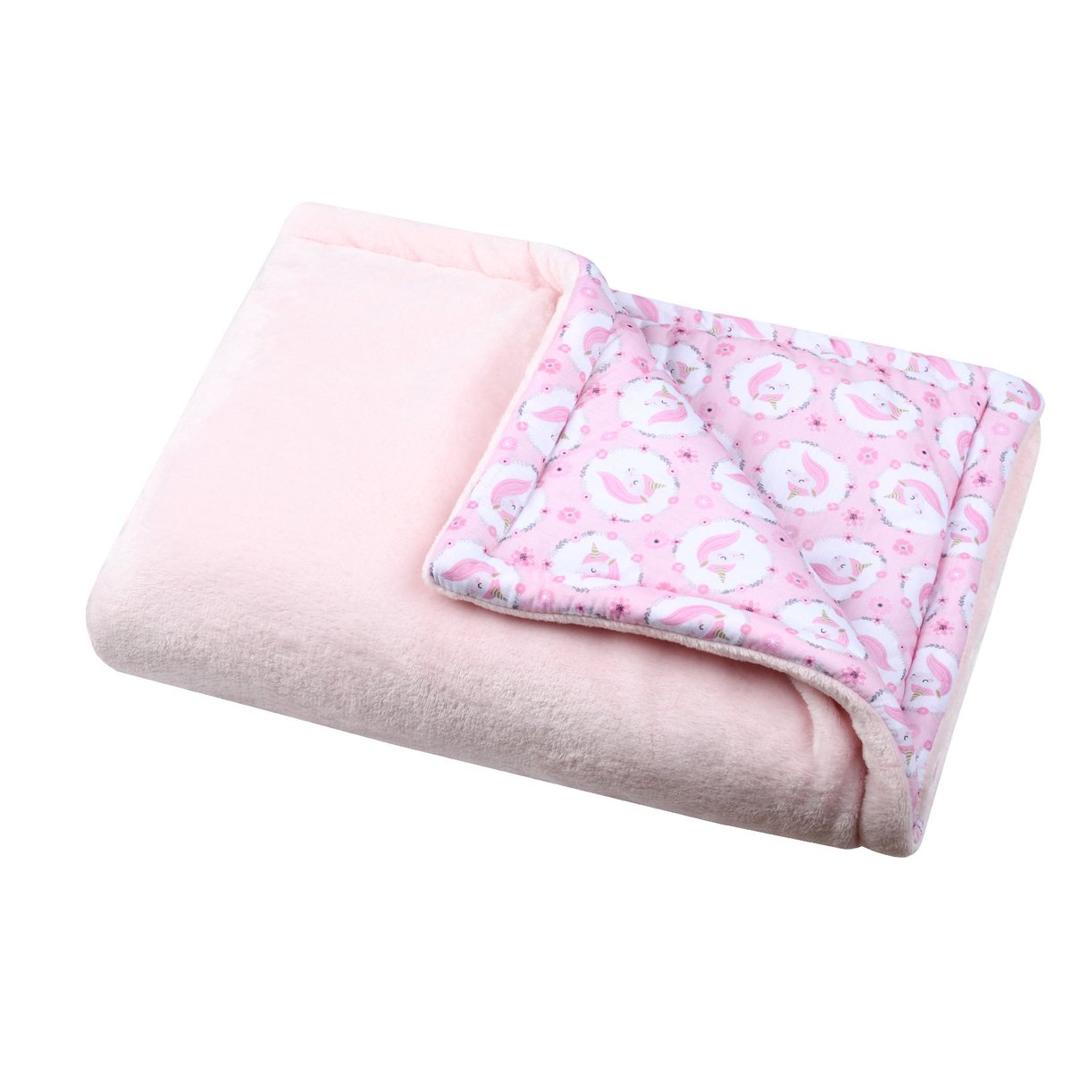 Couverture bifaces licorne rose clair, LOVELY CASA