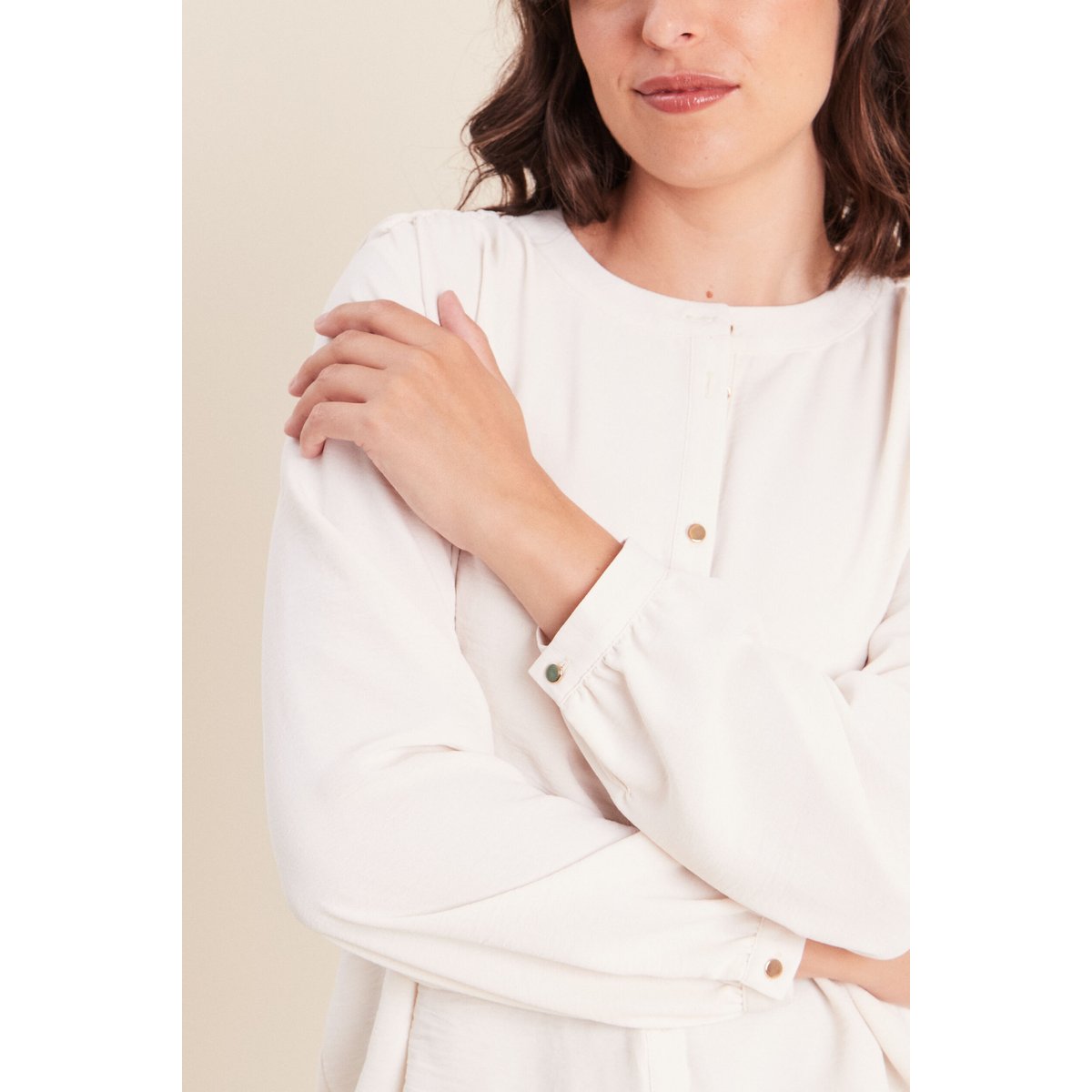 Chemise ample effet boule doublée ivoire, BREAL