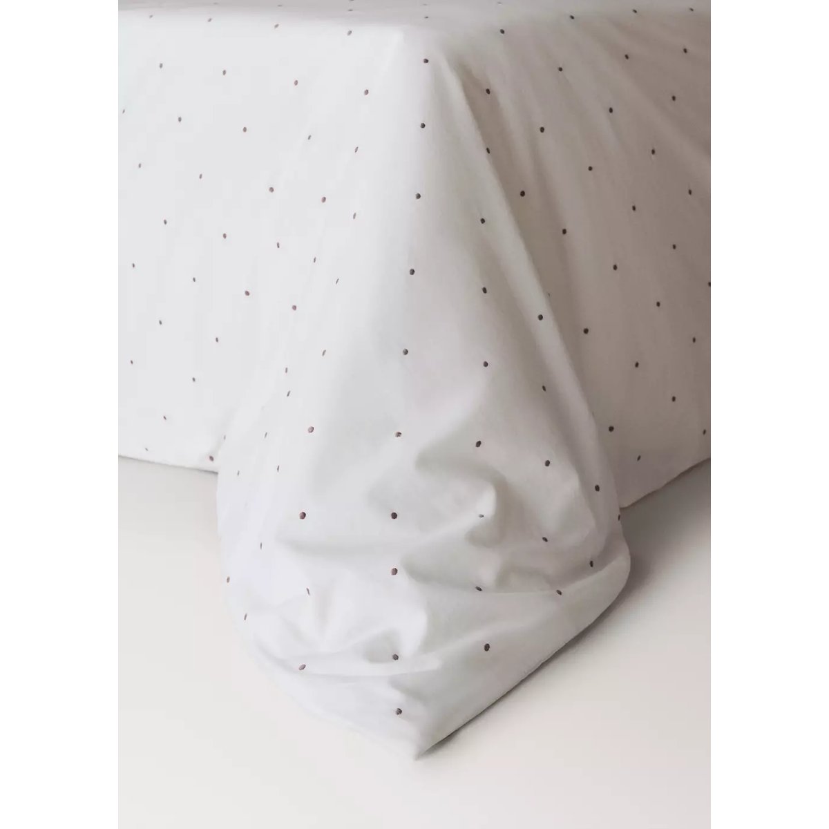 Housse de couette percale de coton plumetis lit 90 cm marron moyen, MANGO HOME