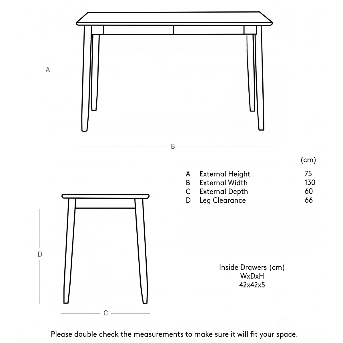 Maltby Acacia Wood 2 Drawer Desk dark acacia wood, SWOON