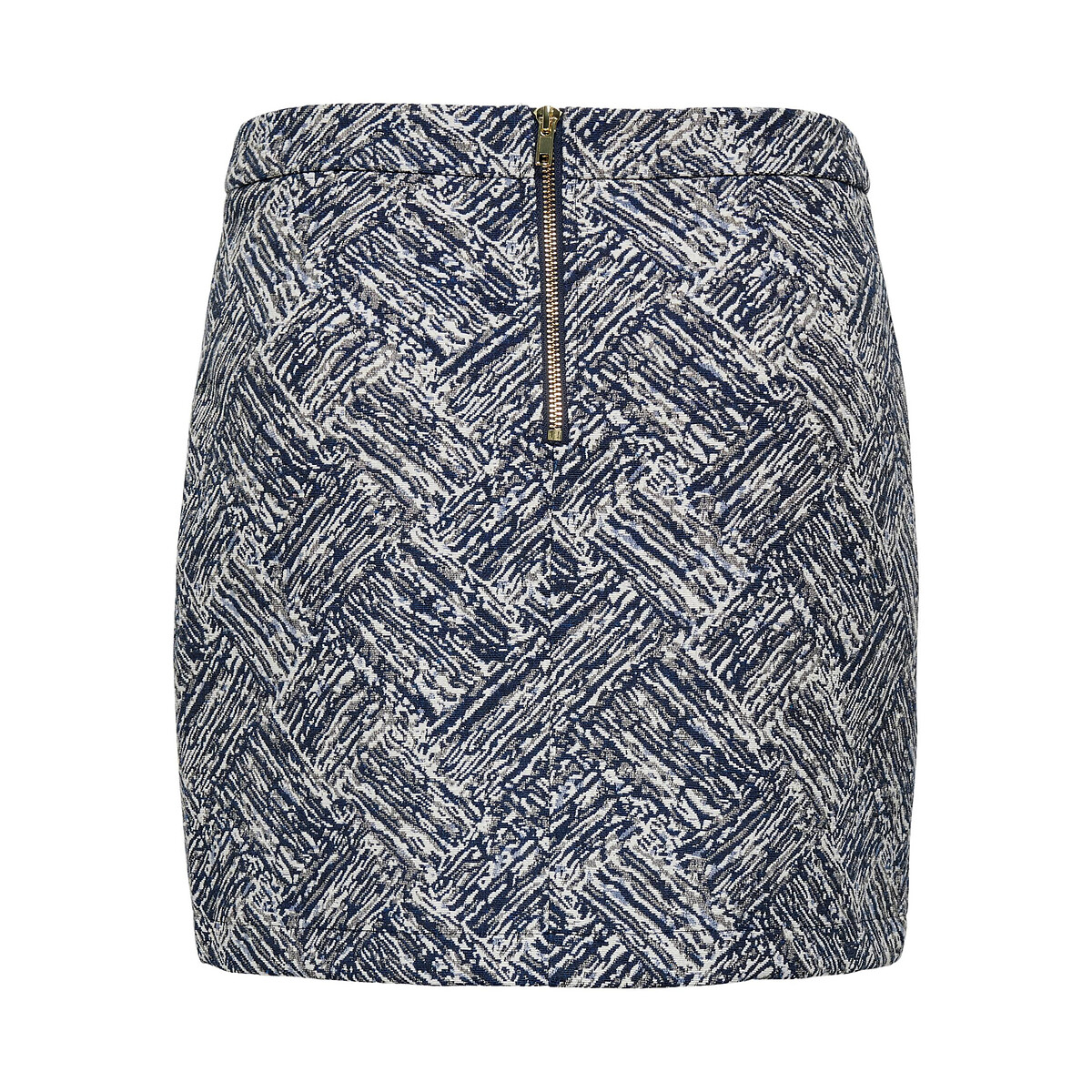 Jupe courte jacquard blanc/bleu, ONLY
