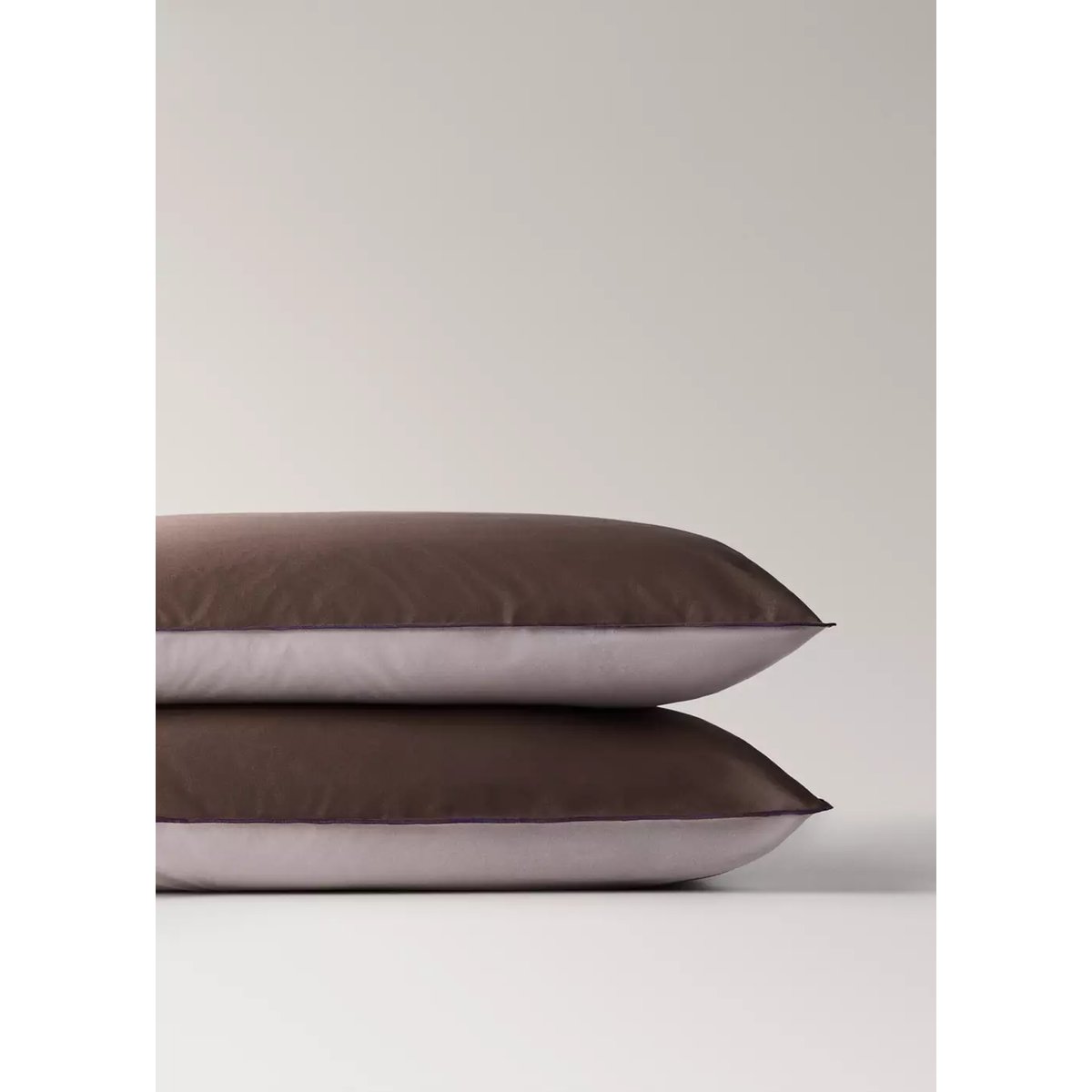 Taie d'oreiller 100 % percale de coton 50x75 cm marron, MANGO HOME