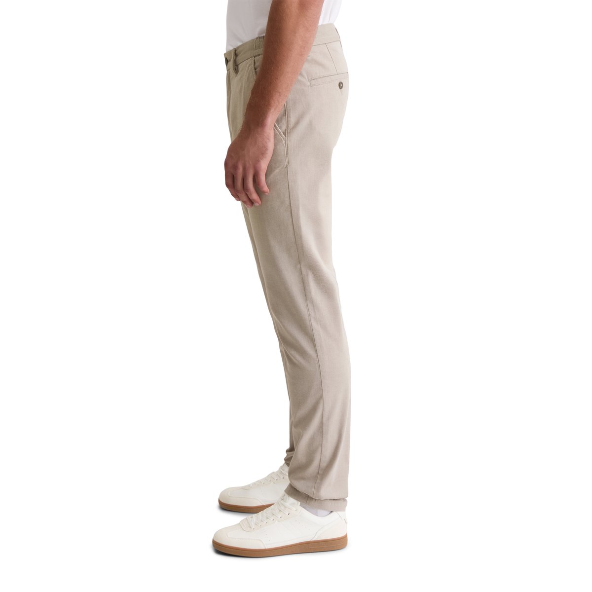 Pantalon modèle Stig Jogger shaped en Two-Tone Organic Cotton Stretch beige, MARC O'POLO