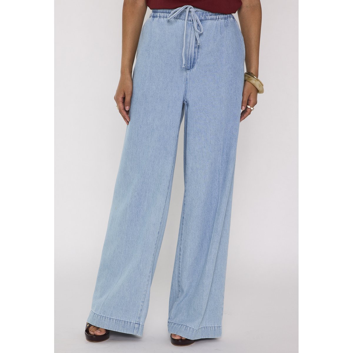 Jean large et cropped en coton TINO pure bleached, Maison 123