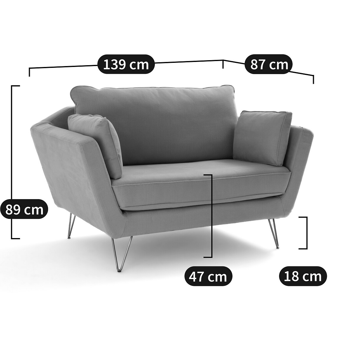 Fauteuil XL velours Topim tabac, LA REDOUTE INTERIEURS