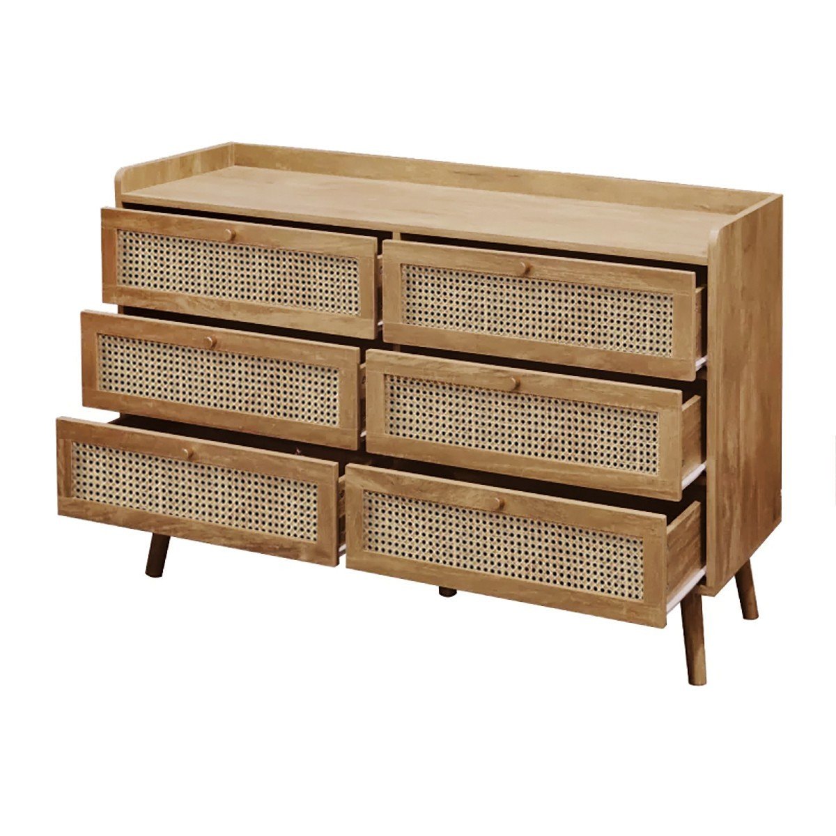 Commode 6 Tiroirs PALMO bois clair, CALICOSY