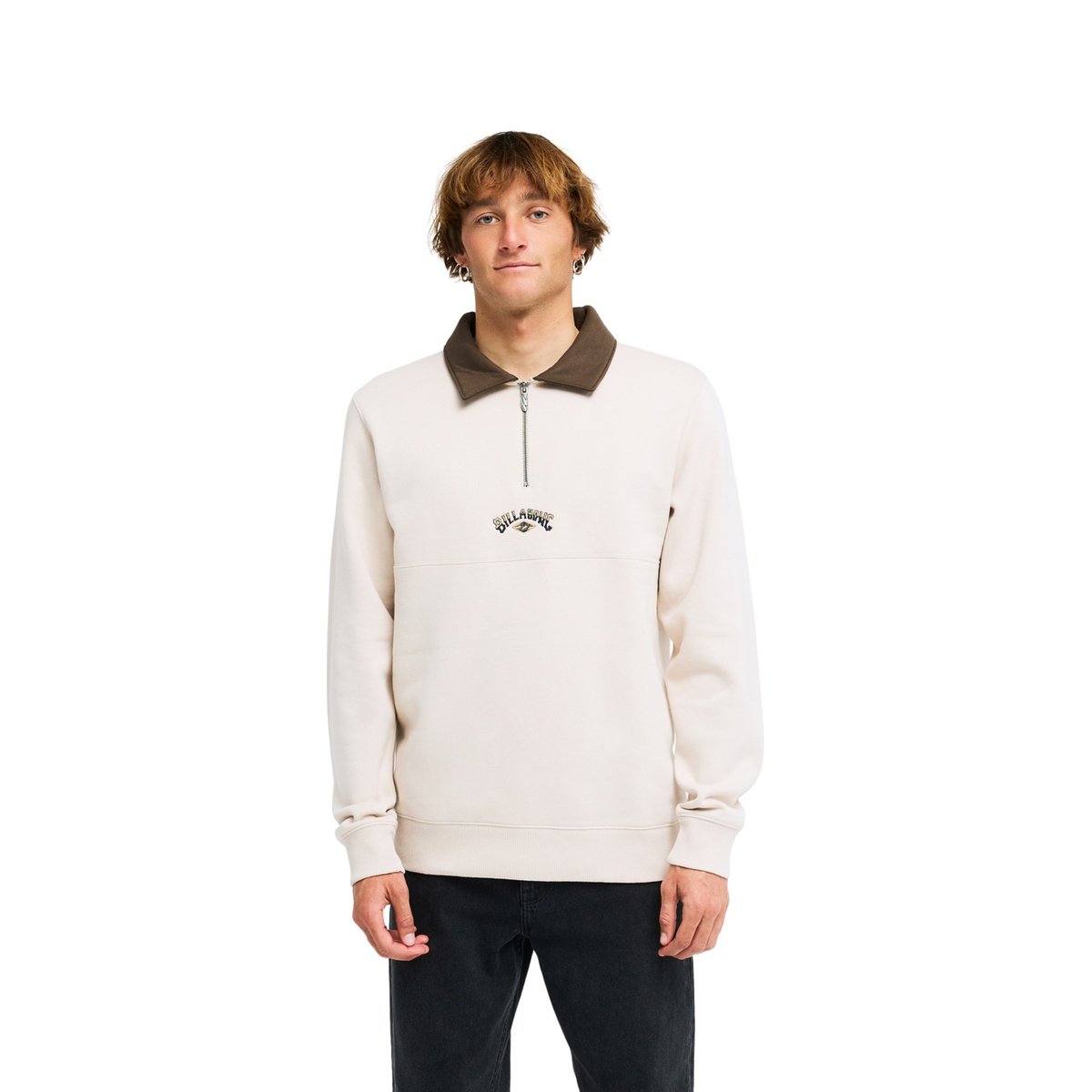 Sweat à 1/2 fermeture éclair WINTON HALF beige oatmeal, BILLABONG