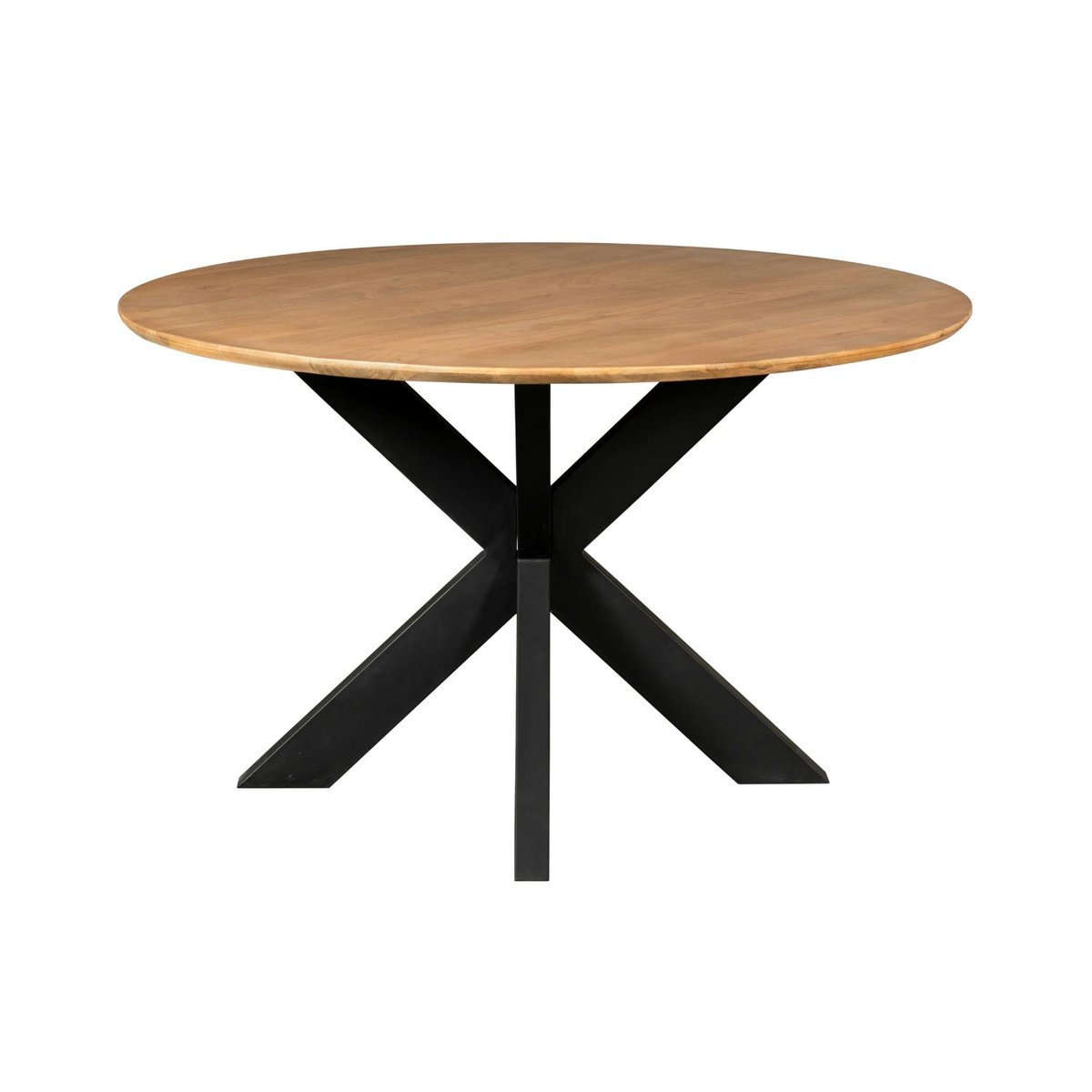 Table à manger ronde D130 cm bois/métal CORTINA bois / noir, PIER IMPORT