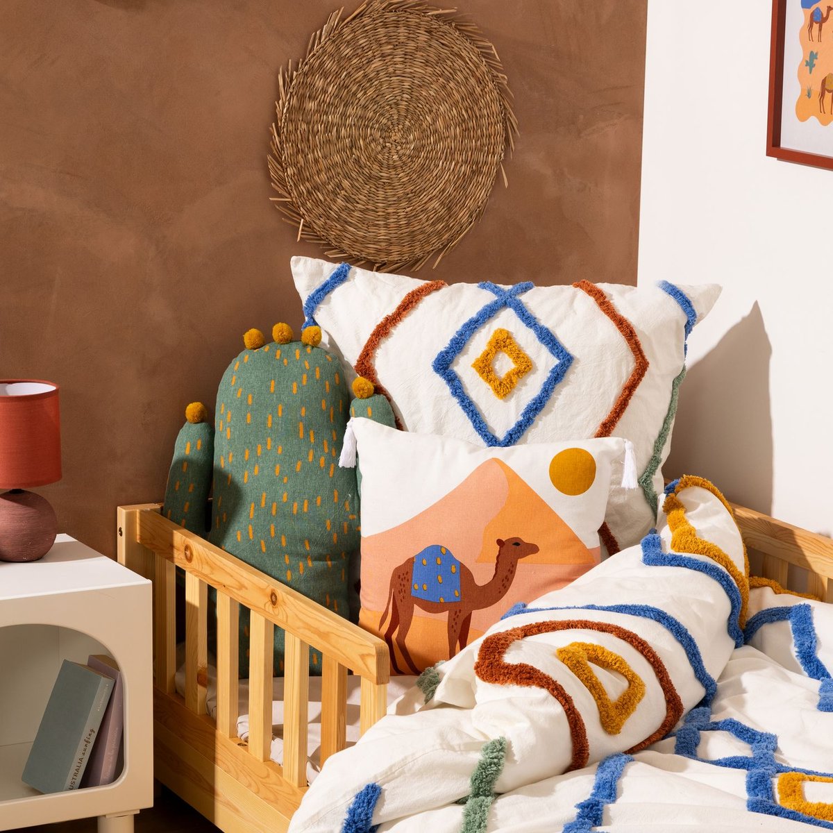Parure de lit enfant 100% coton motifs géométriques MARRAKECH blanc, ATMOSPHERA
