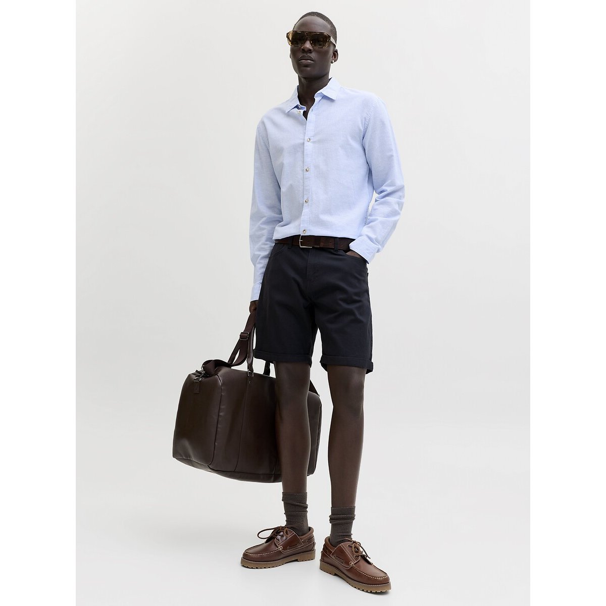 Short à revers bleu foncé, JACK & JONES