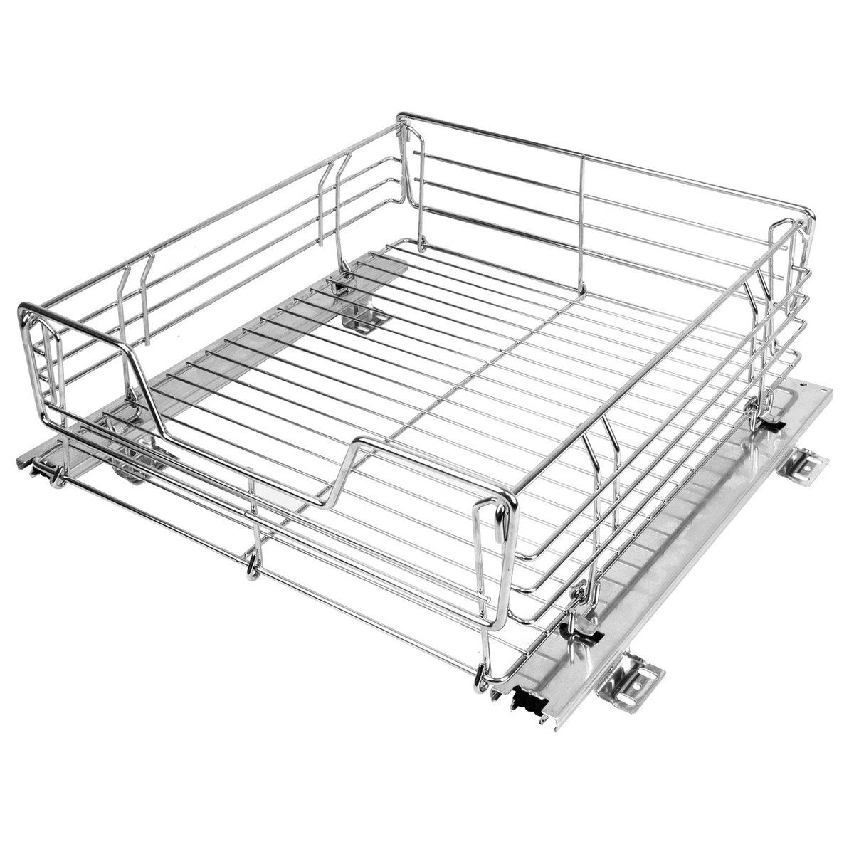 Tiroir coulissant pour placard cuisine MIDI argent brillant, WENKO