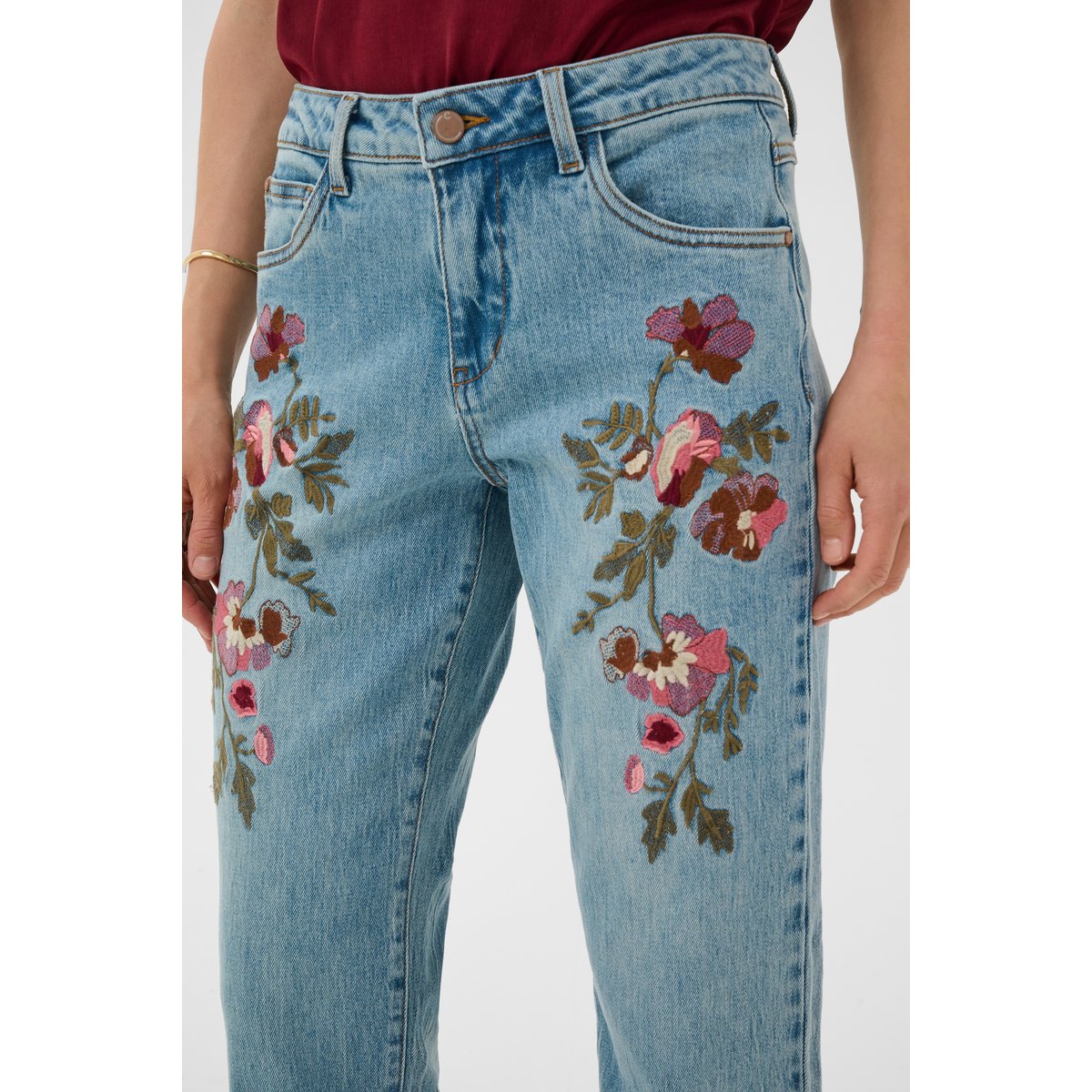 Jeans bleu orleans medium blue denim, CREAM