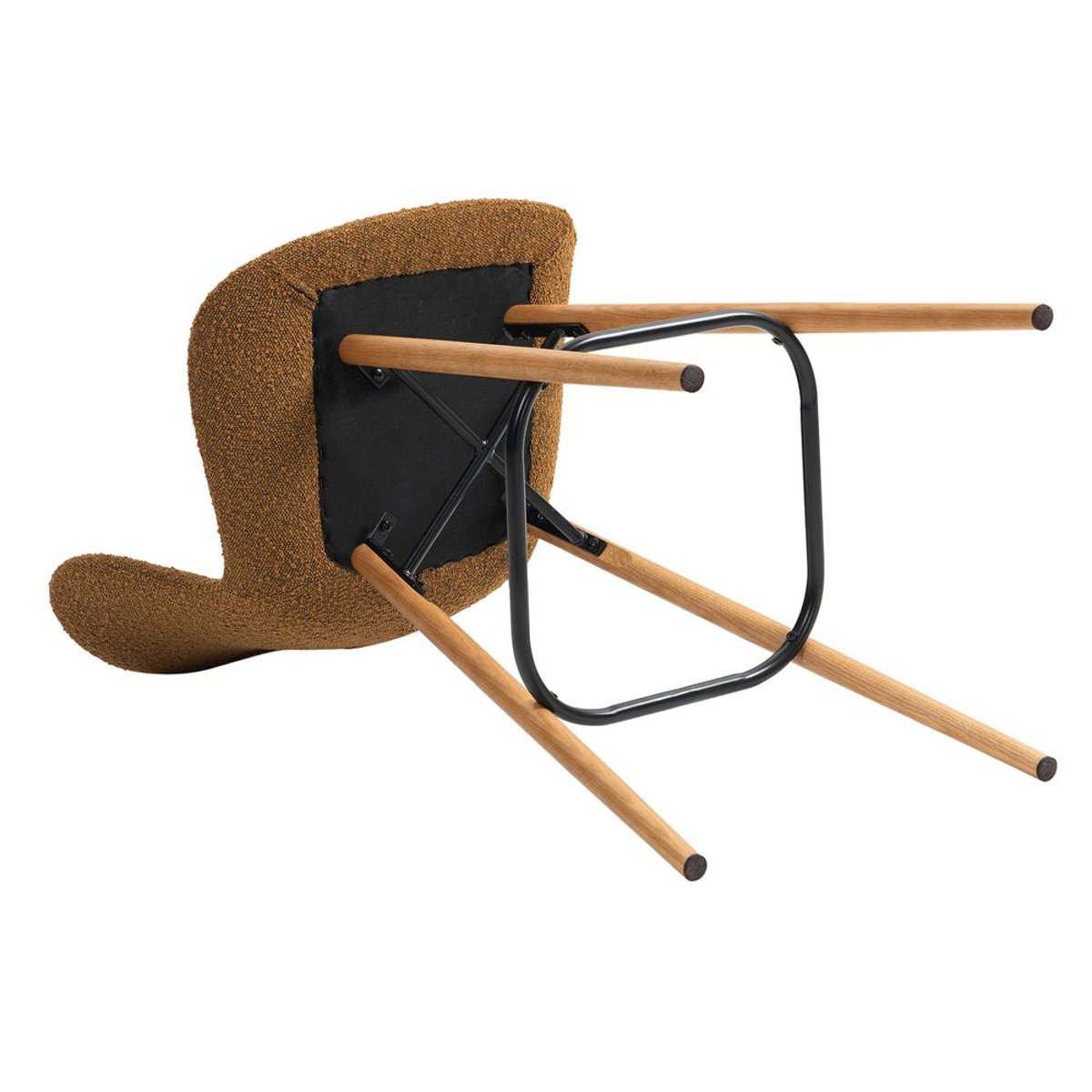 Chaise snack effet laine bouclette écru cuivre, ZAGO