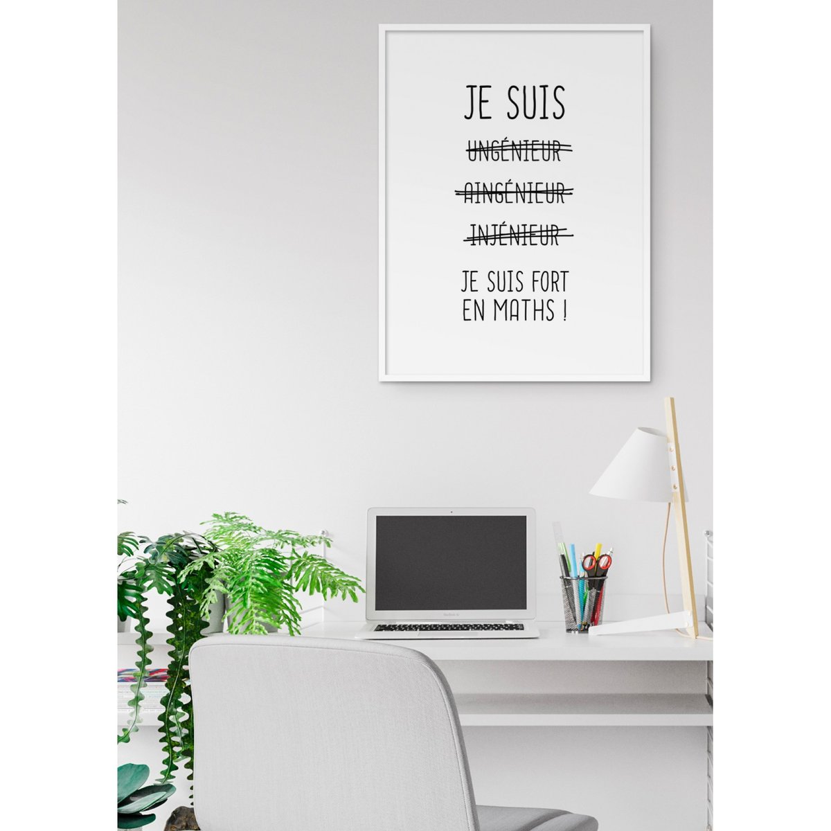 Affiche Fort en maths blanc, L'AFFICHERIE