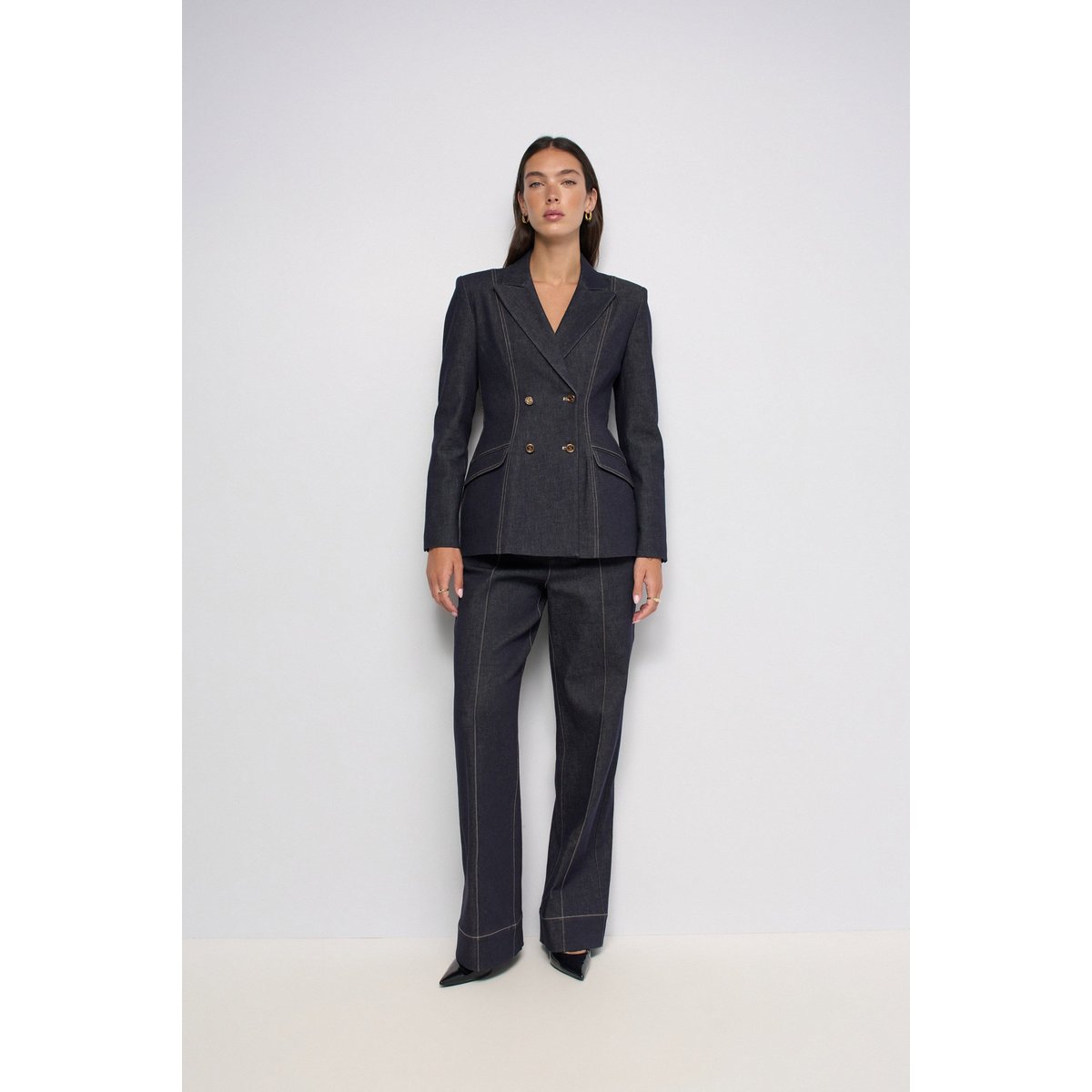 BLAZER STRUCTURÉ DENIM ATELIER bleu foncé, SALSA JEANS