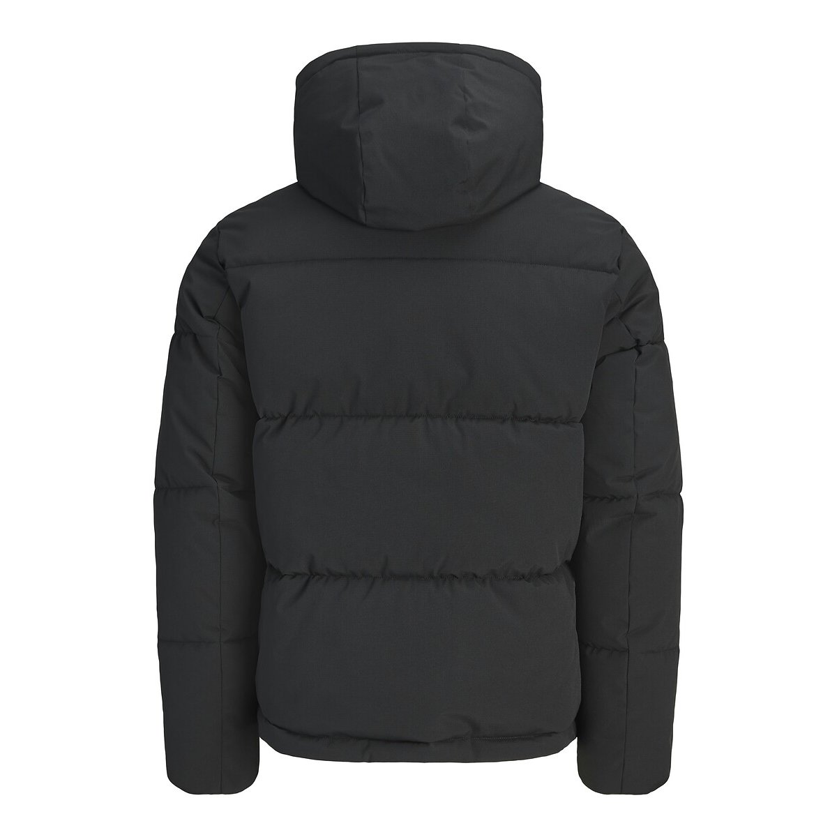 Doudoune courte capuche fixe col montant, plein hiver noir, JACK & JONES