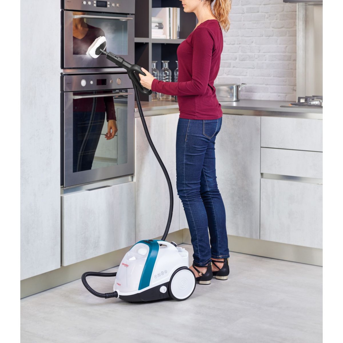 Nettoyeur vapeur traîneau vaporetto smart 100B blanc + bleu, POLTI