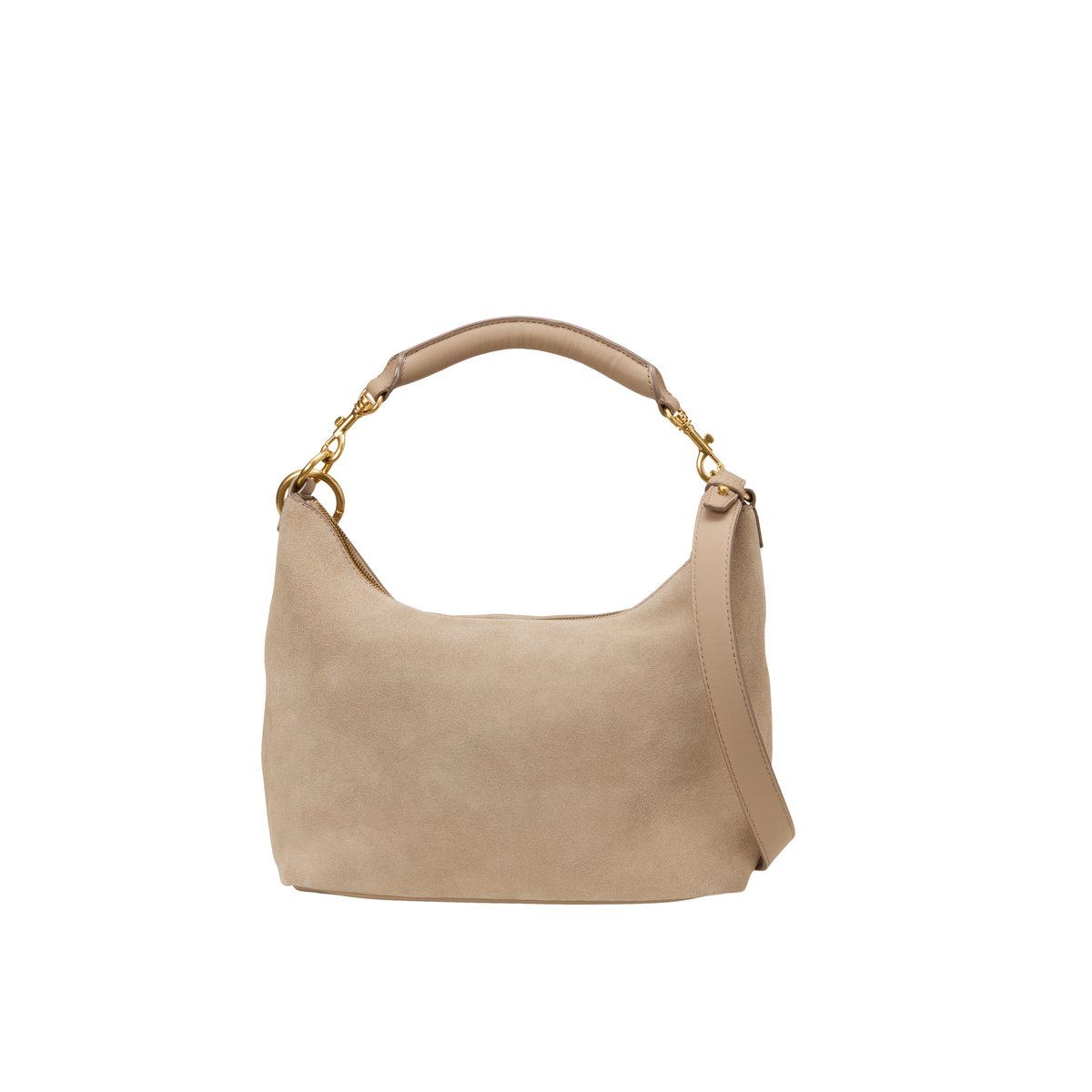 Sac à bandoulière small en cuir de vachette velours doux marron, MARC O'POLO