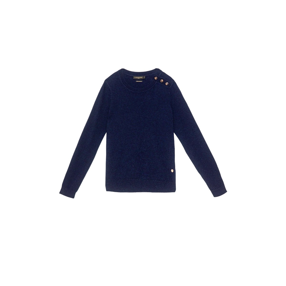Pull col rond uni MOODY 25-marine, LA PETITE ETOILE