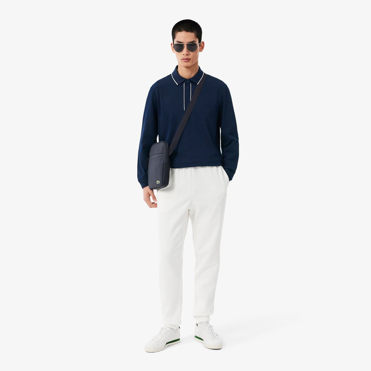 Polo Paris manches longues regular fit bleu-166, LACOSTE