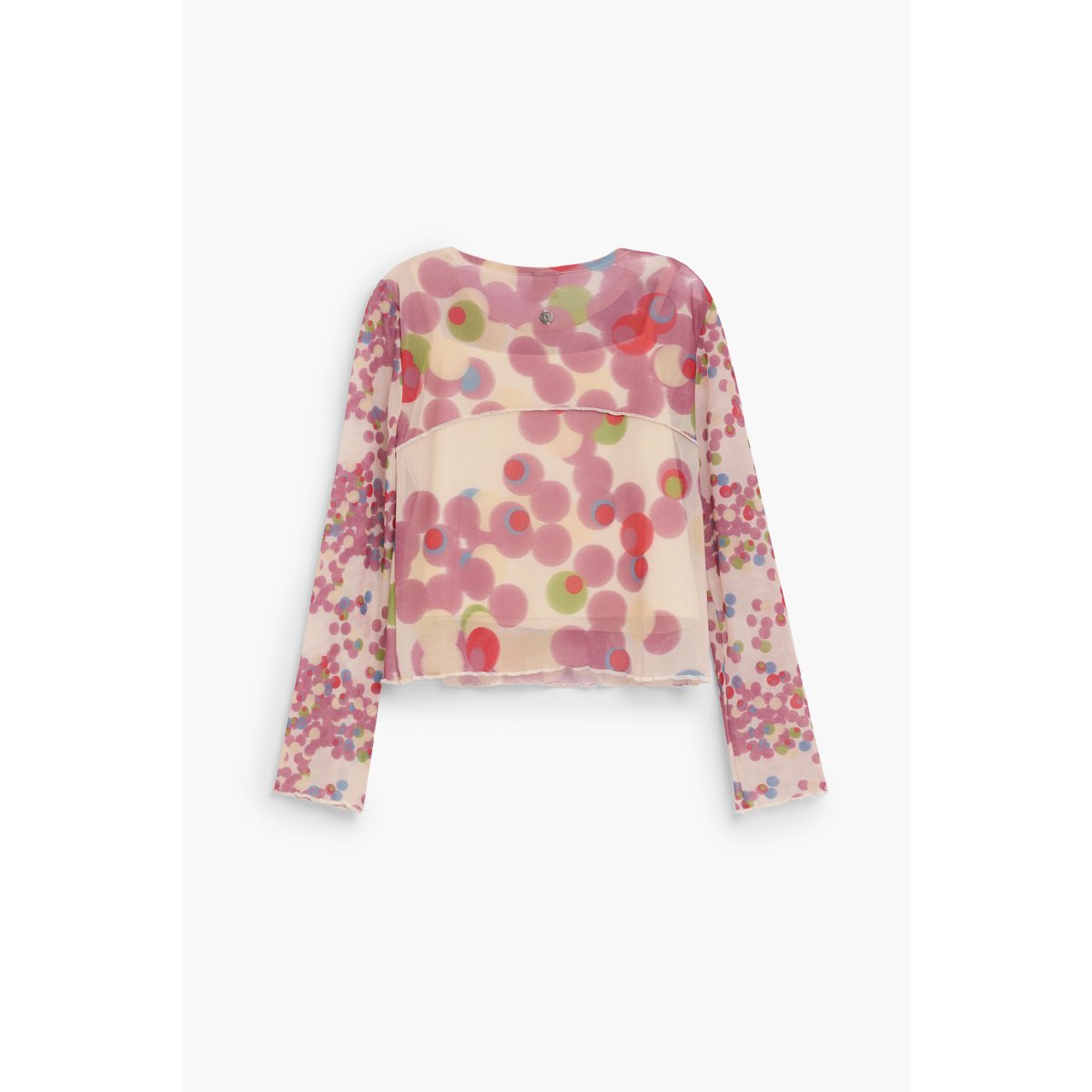 T-shirt à manches longues à fleurs beige, DESIGUAL