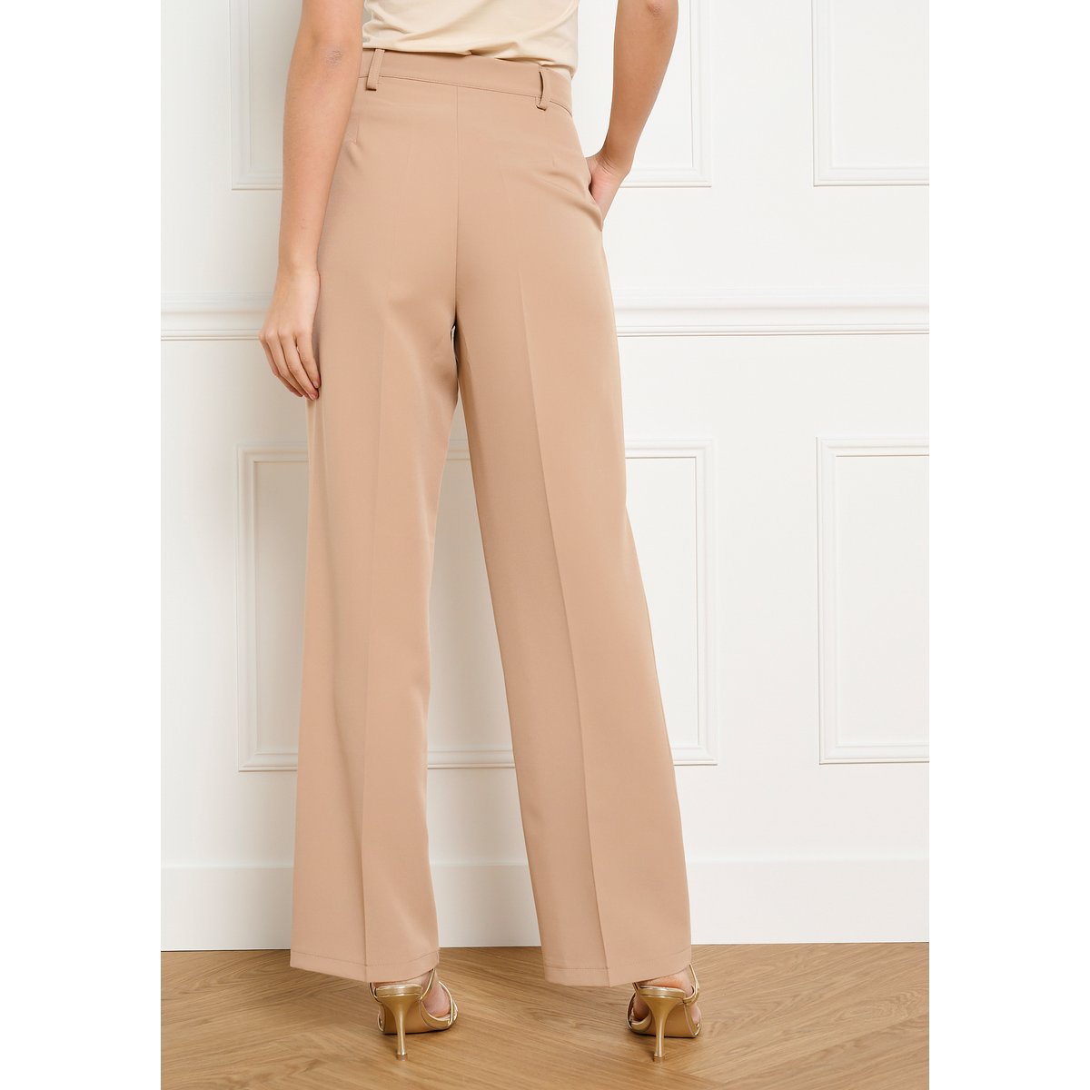 Pantalon classique fluide clair camel, LOLALIZA
