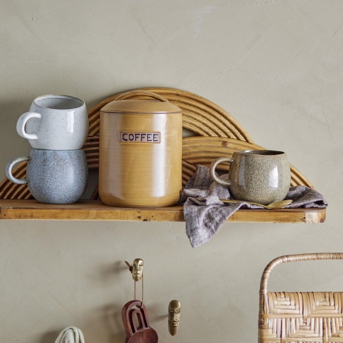 Grand mug rond ADDISON set de 3 multicolore, BLOOMINGVILLE