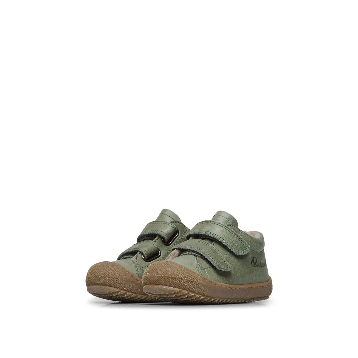 Chaussons premiers pas doublés en laine RACOON VL sage, NATURINO