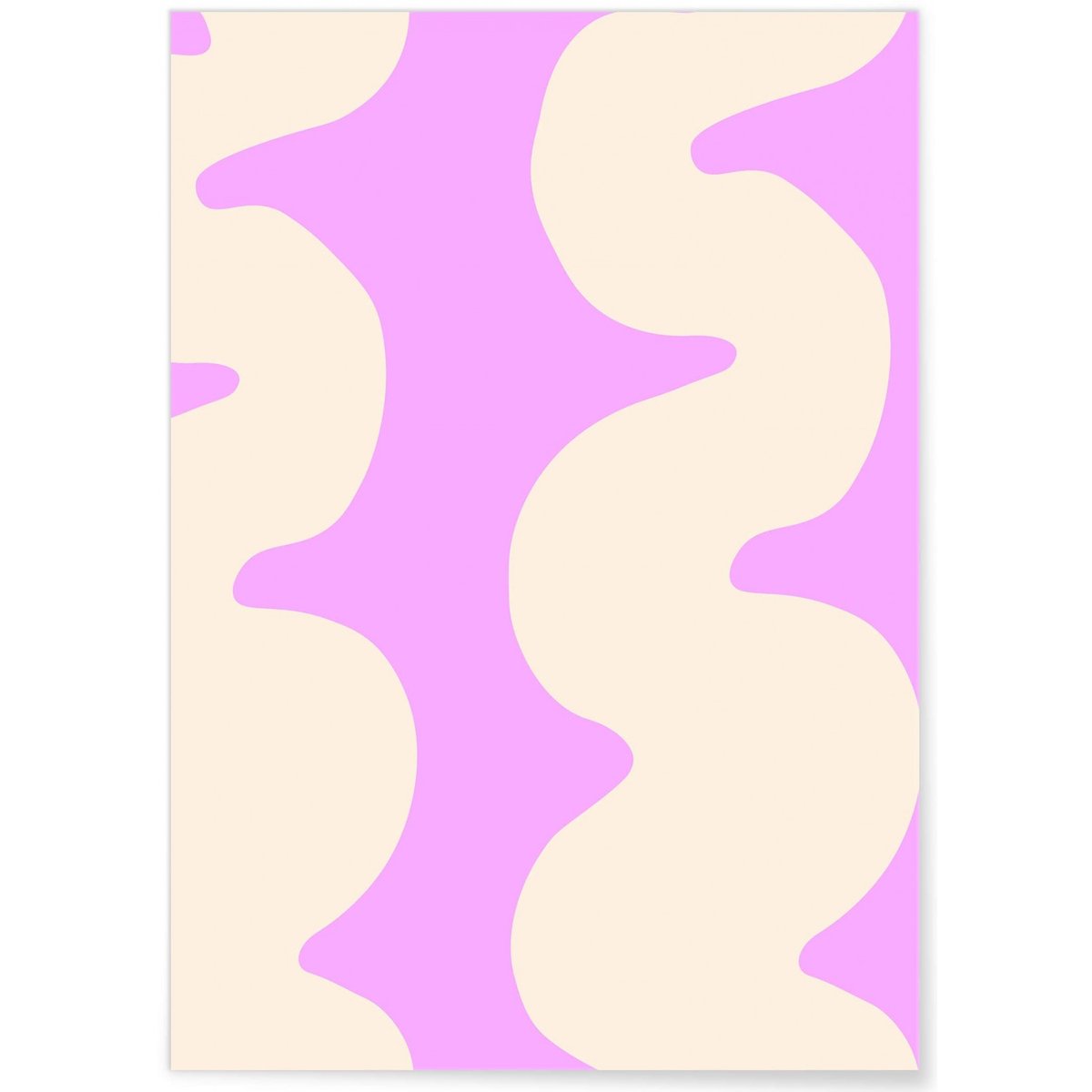 Affiche Wave Rose blanc, L'AFFICHERIE