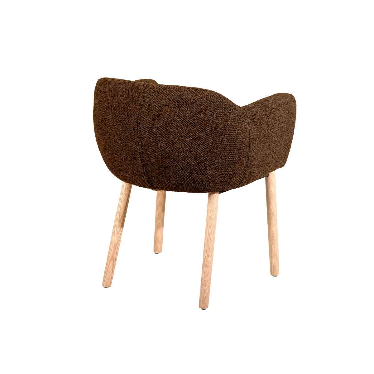 Lot de 2 chaises en tissu et bois SOLÈNE marron, MADE IN MEUBLES 