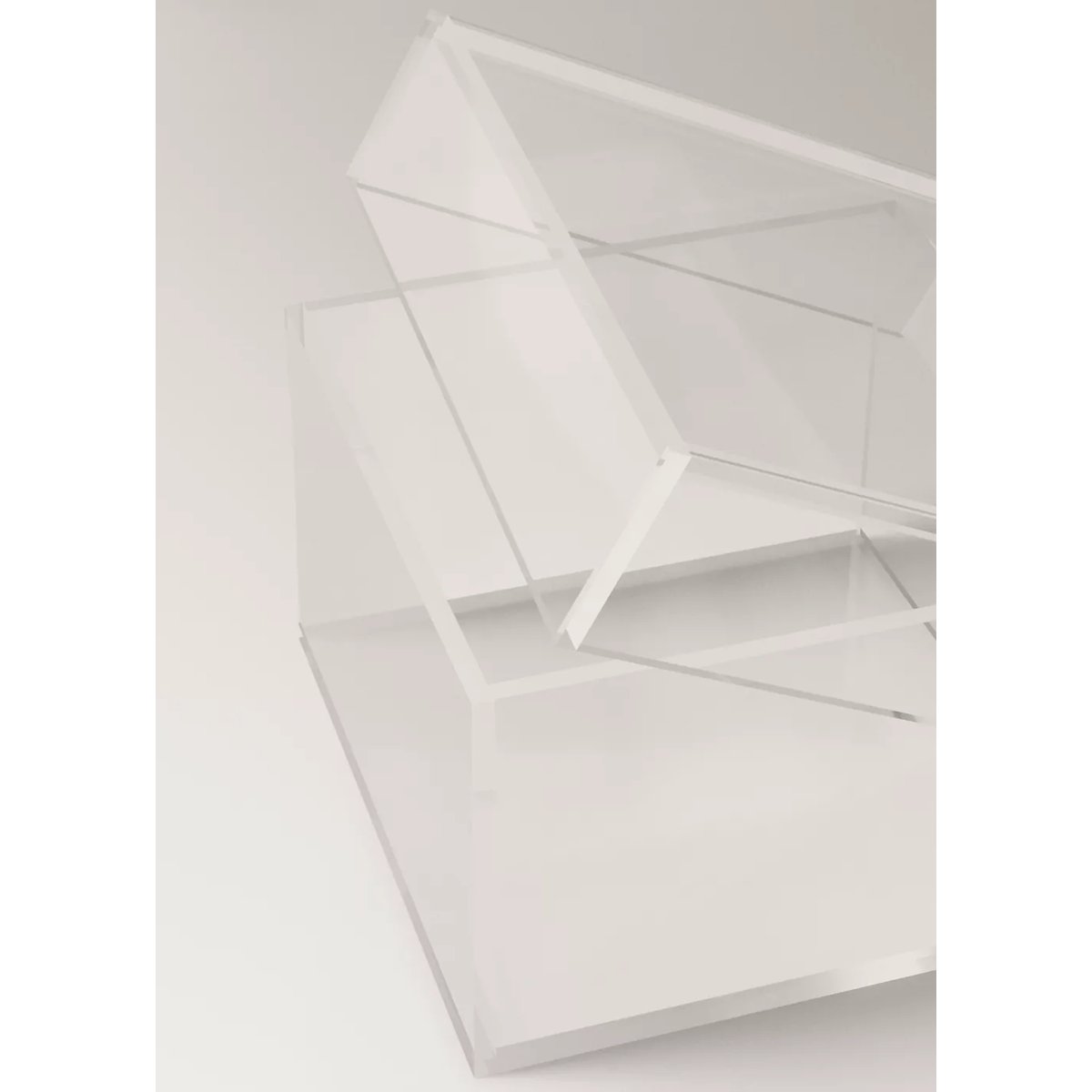 Boîte de salle de bain moyenne en acrylique gris glacé, MANGO HOME